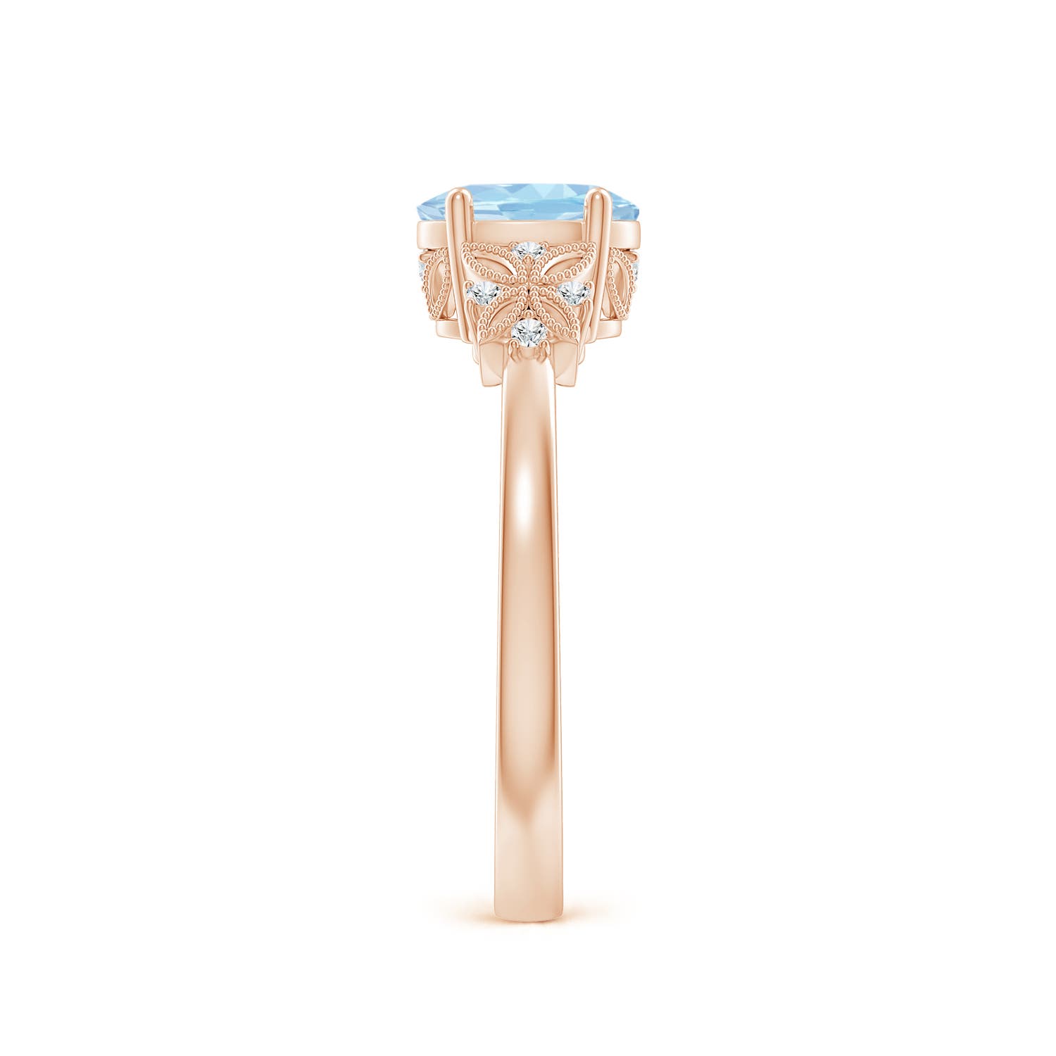 AAA - Aquamarine / 0.67 CT / 14 KT Rose Gold