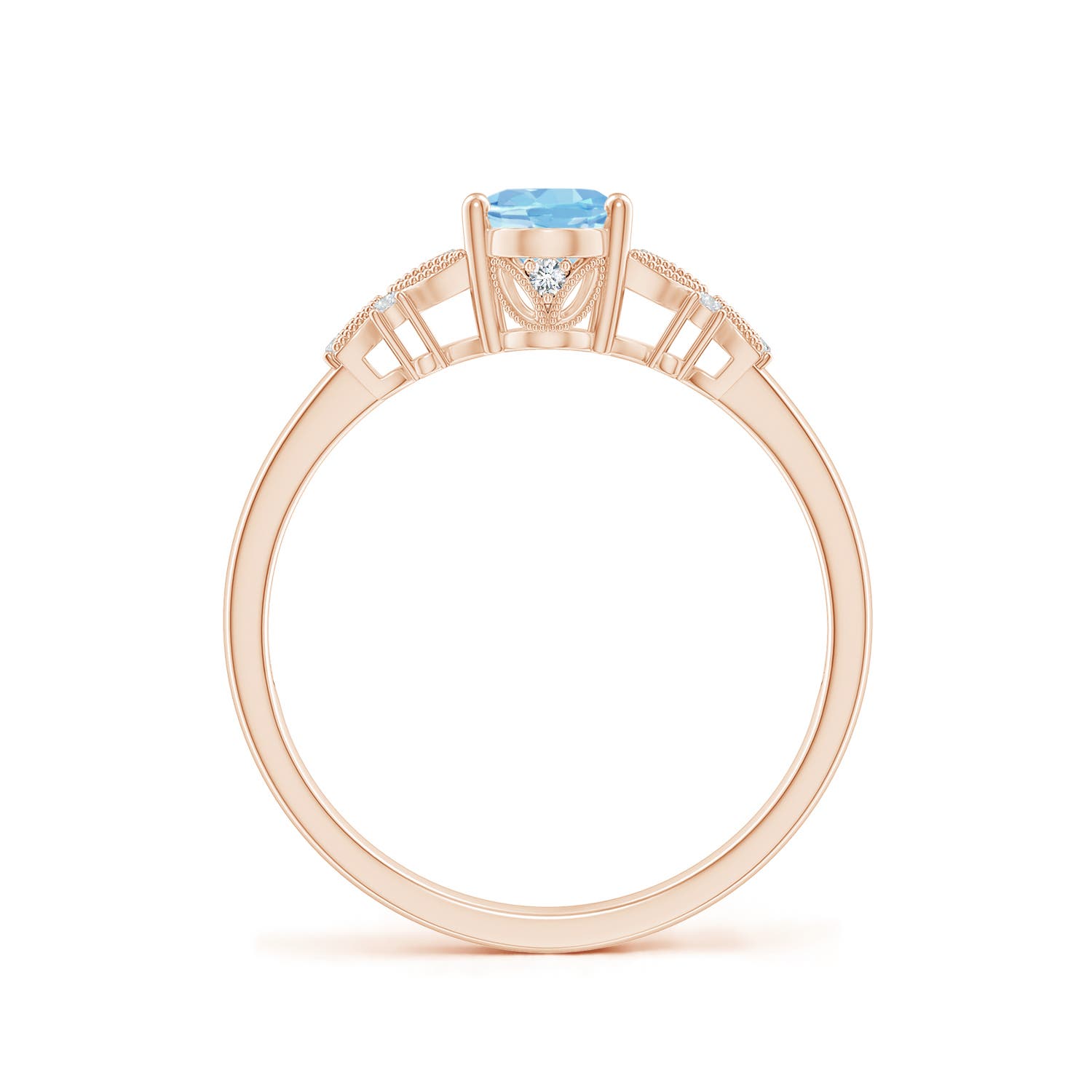 AAAA - Aquamarine / 0.67 CT / 14 KT Rose Gold