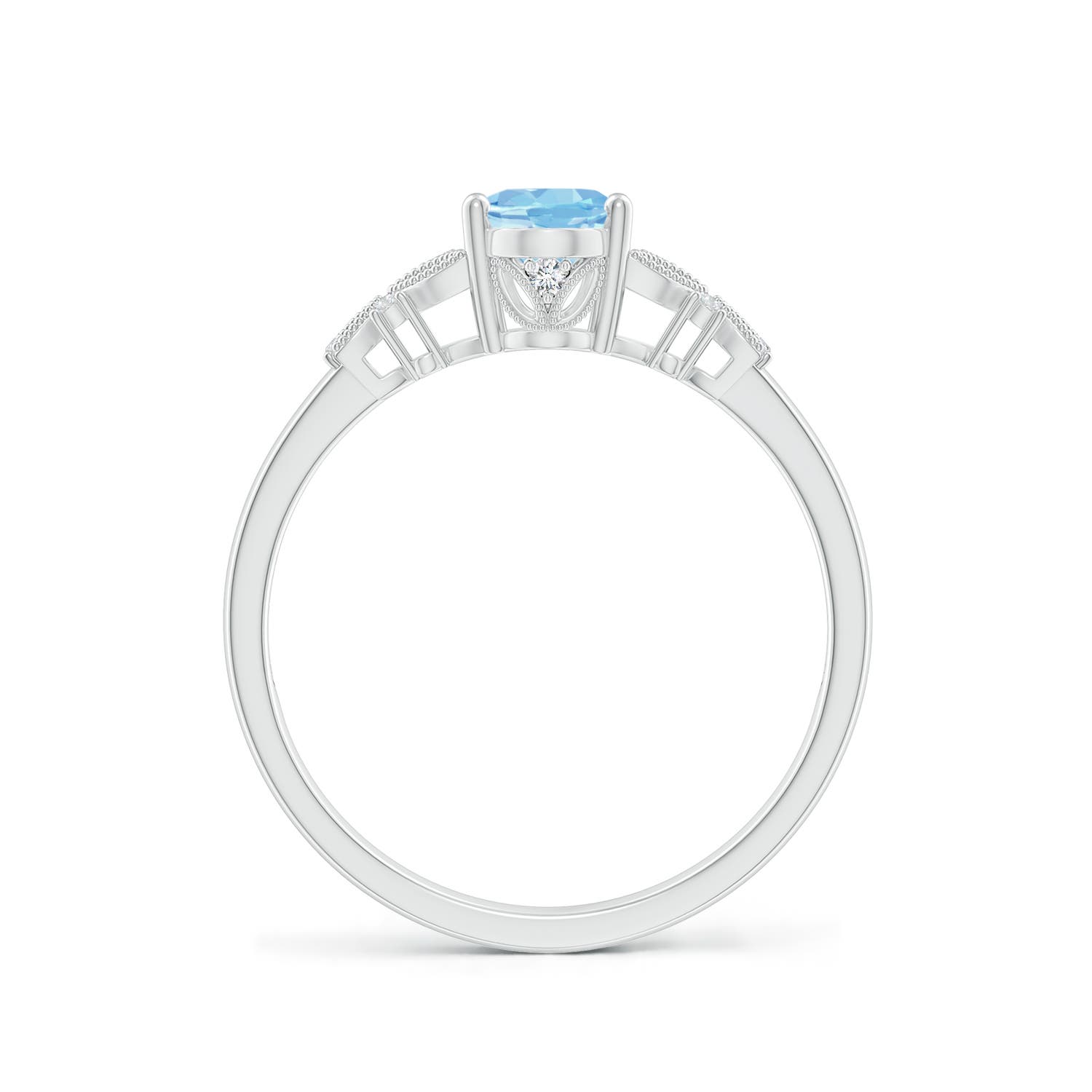 AAAA - Aquamarine / 0.67 CT / 14 KT White Gold