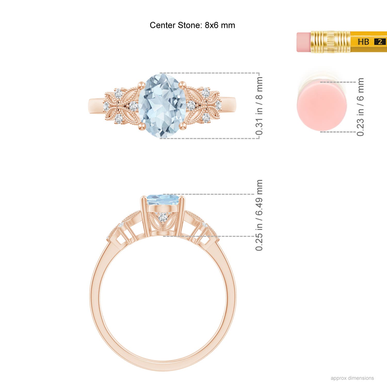 A - Aquamarine / 1.1 CT / 14 KT Rose Gold