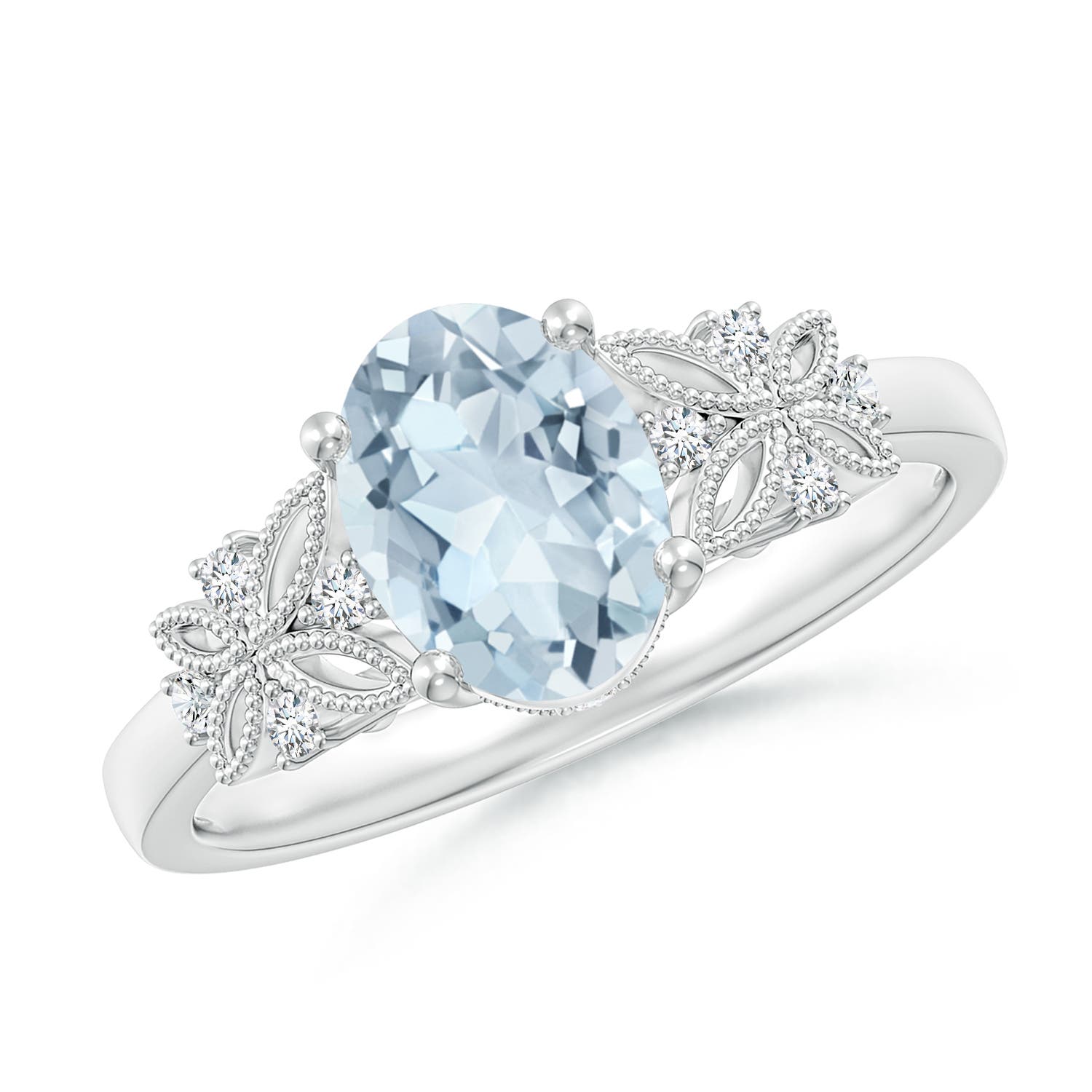 A - Aquamarine / 1.1 CT / 14 KT White Gold