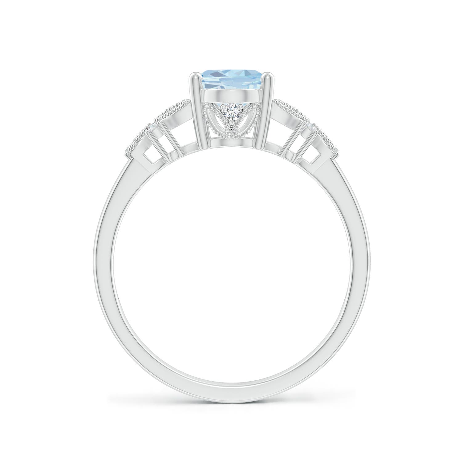 A - Aquamarine / 1.1 CT / 14 KT White Gold