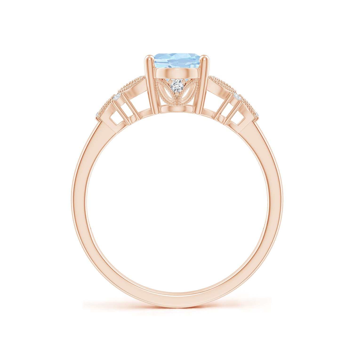 AA - Aquamarine / 1.1 CT / 14 KT Rose Gold