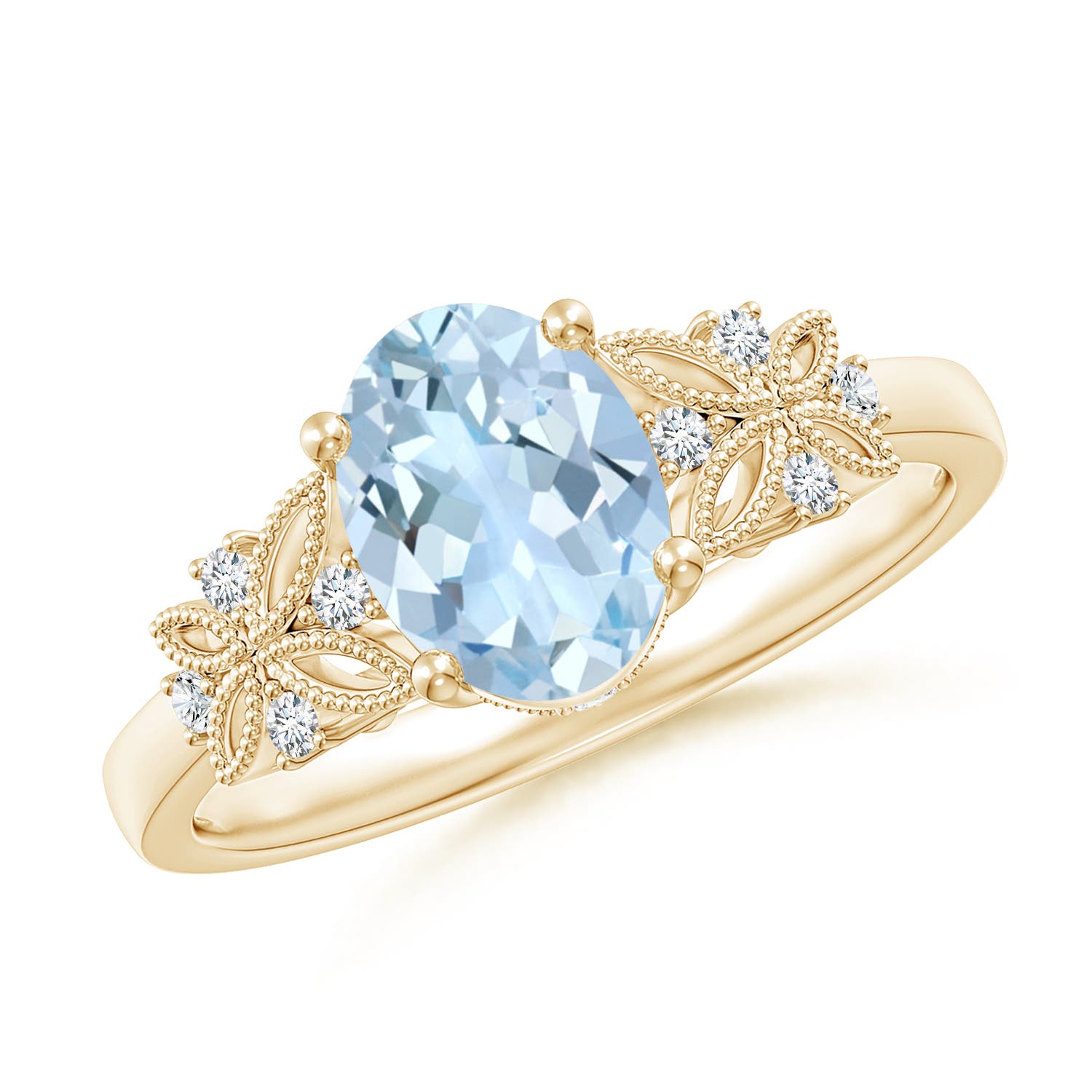 AA - Aquamarine / 1.1 CT / 14 KT Yellow Gold