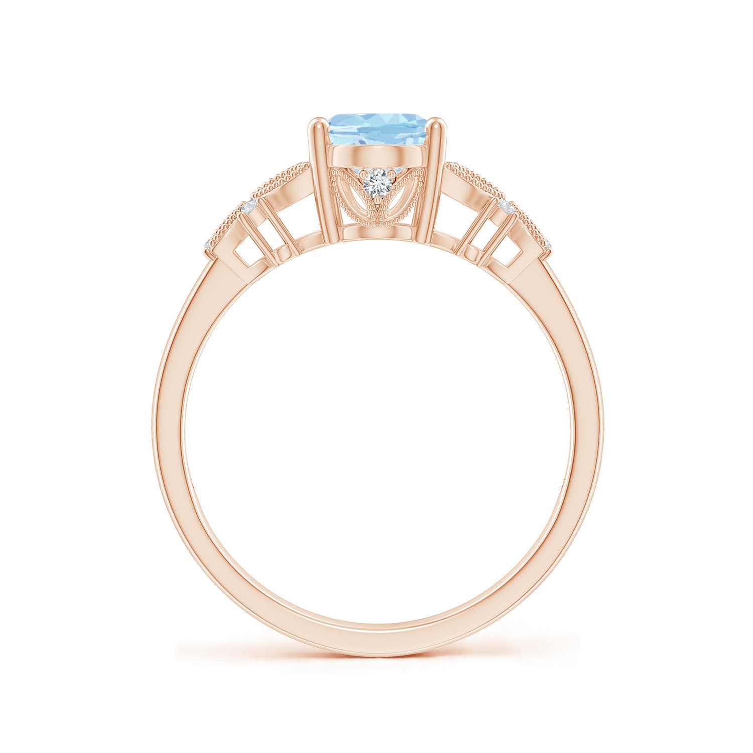 AAA - Aquamarine / 1.1 CT / 14 KT Rose Gold