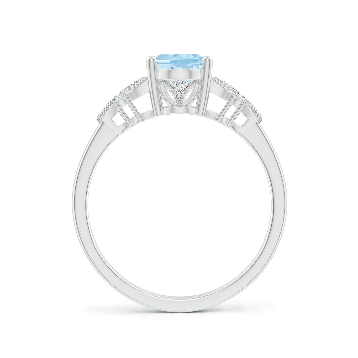 AAA - Aquamarine / 1.1 CT / 14 KT White Gold