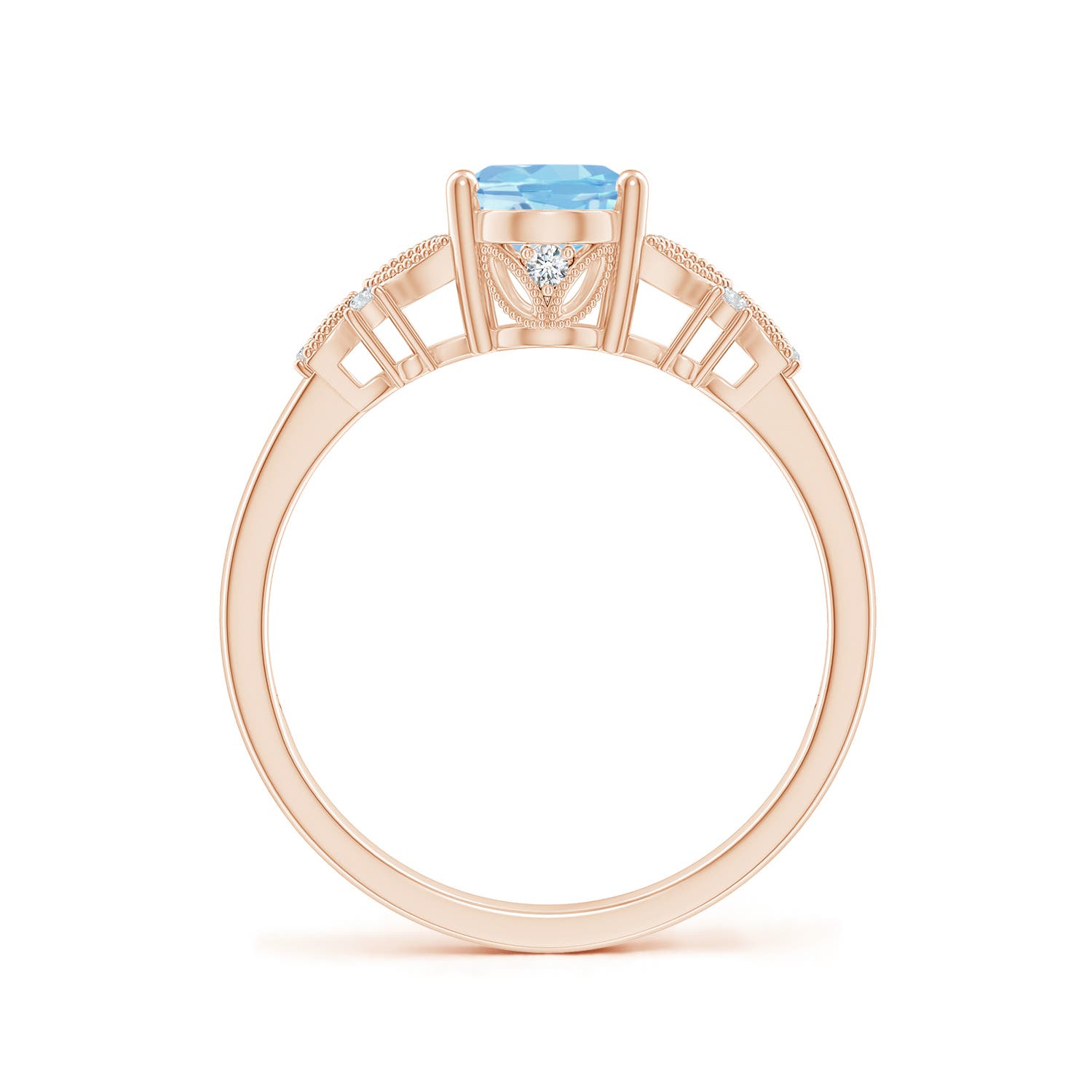 AAAA - Aquamarine / 1.1 CT / 14 KT Rose Gold