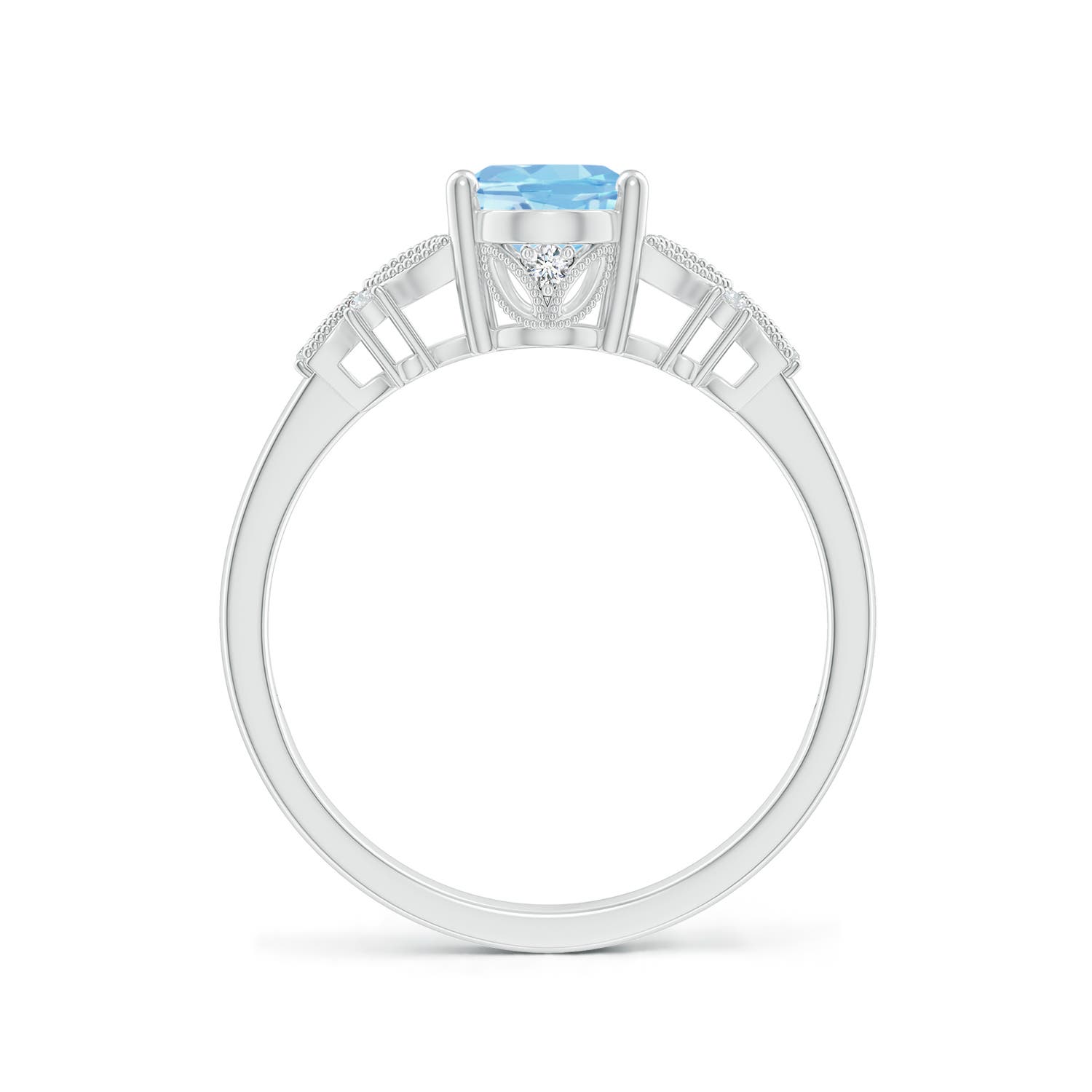 AAAA - Aquamarine / 1.1 CT / 14 KT White Gold