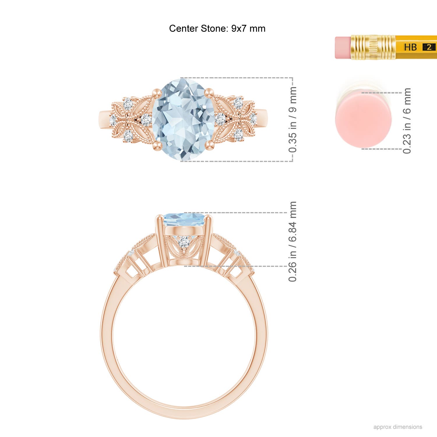 A - Aquamarine / 1.63 CT / 14 KT Rose Gold