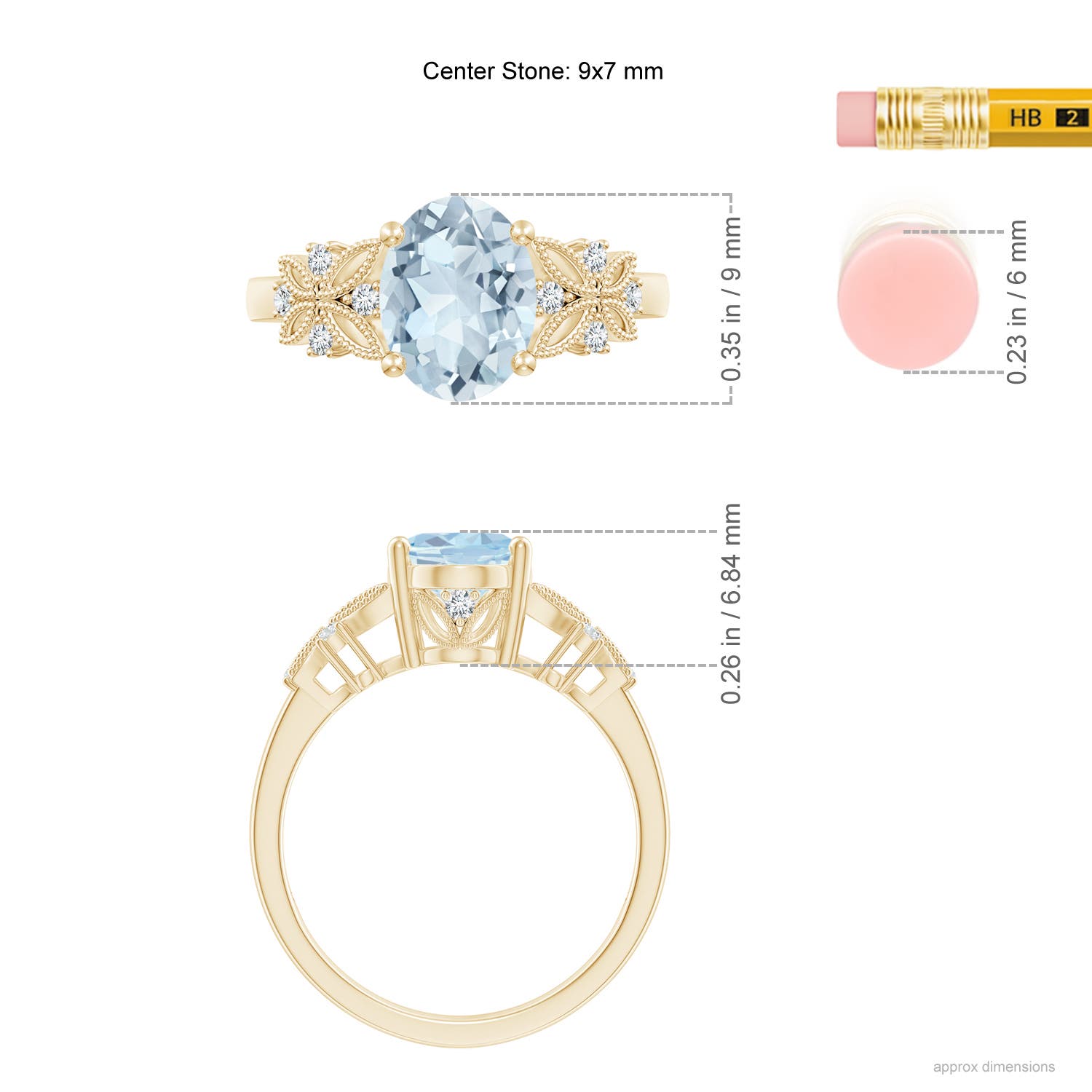 A - Aquamarine / 1.63 CT / 14 KT Yellow Gold