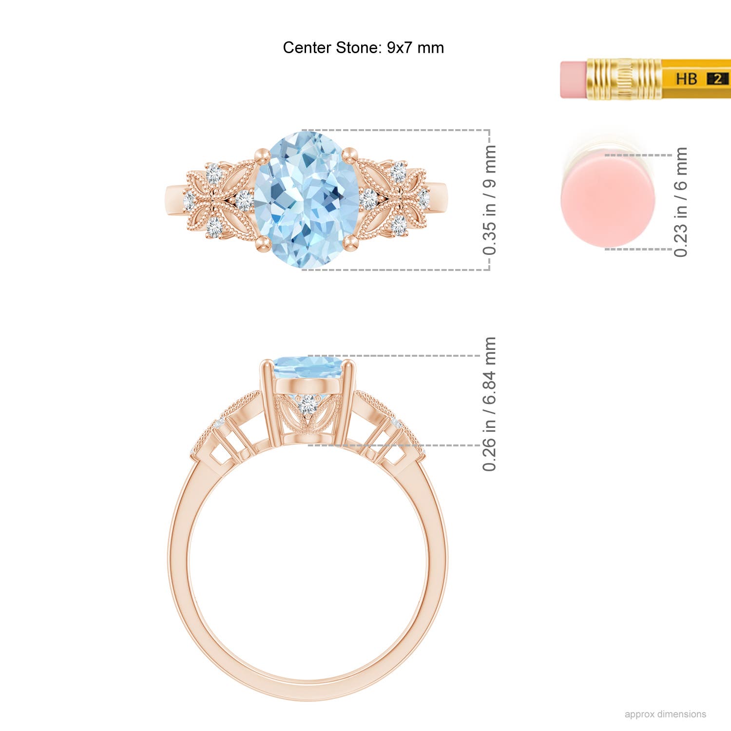 AAA - Aquamarine / 1.63 CT / 14 KT Rose Gold