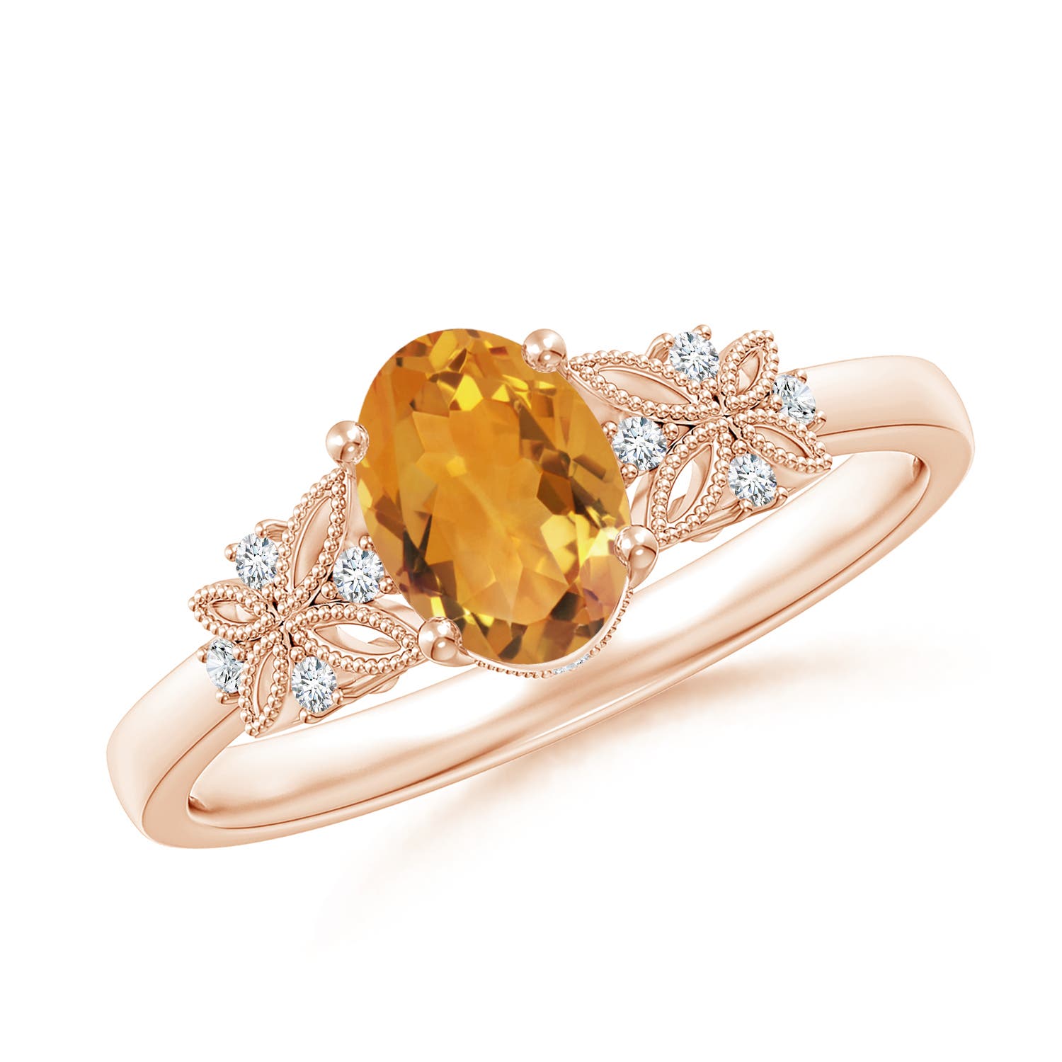 AA - Citrine / 0.82 CT / 14 KT Rose Gold