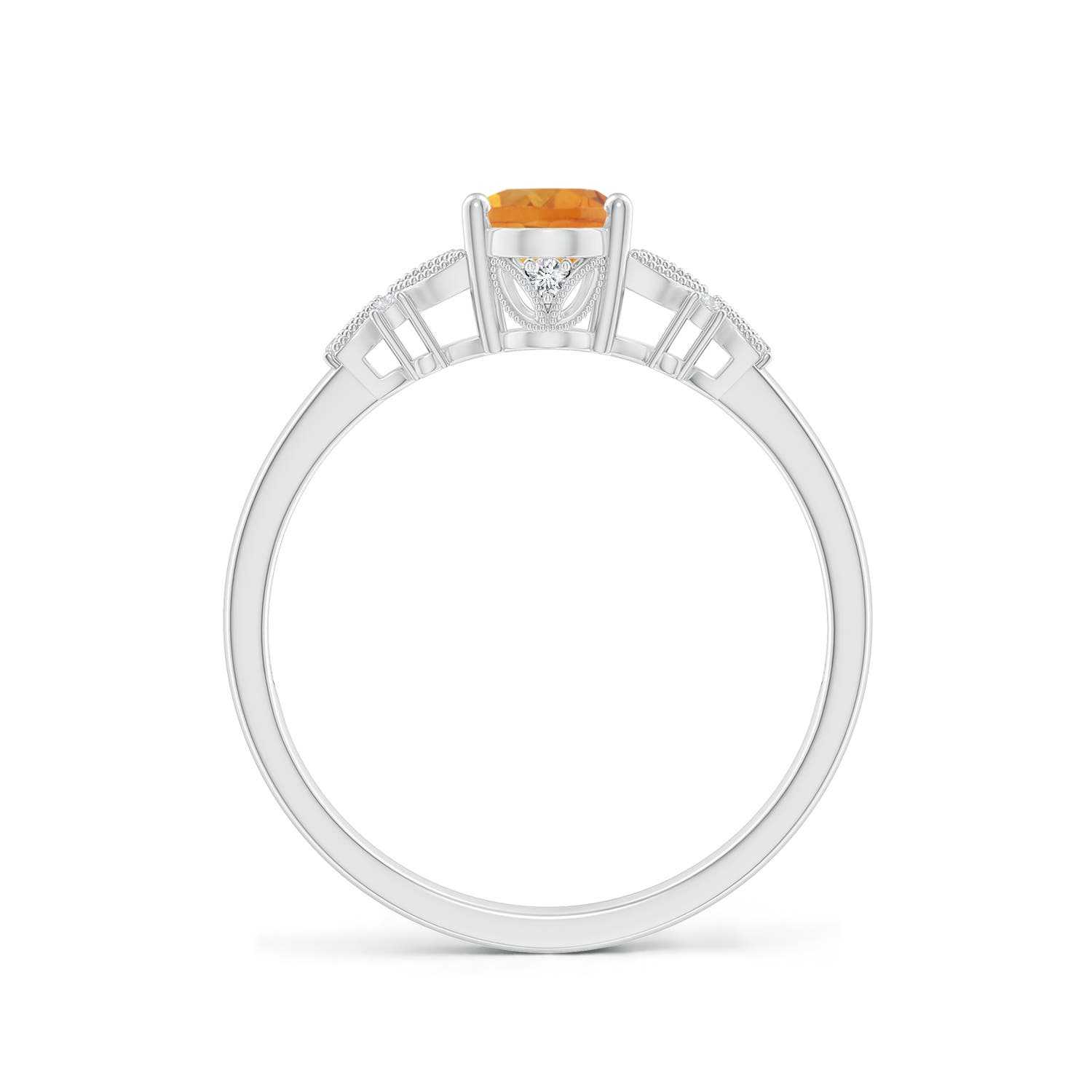 AA - Citrine / 0.82 CT / 14 KT White Gold