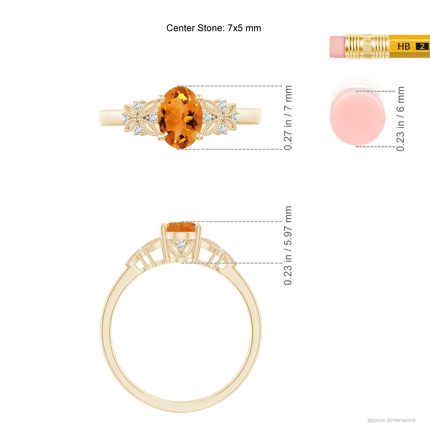 AAA - Citrine / 0.82 CT / 14 KT Yellow Gold