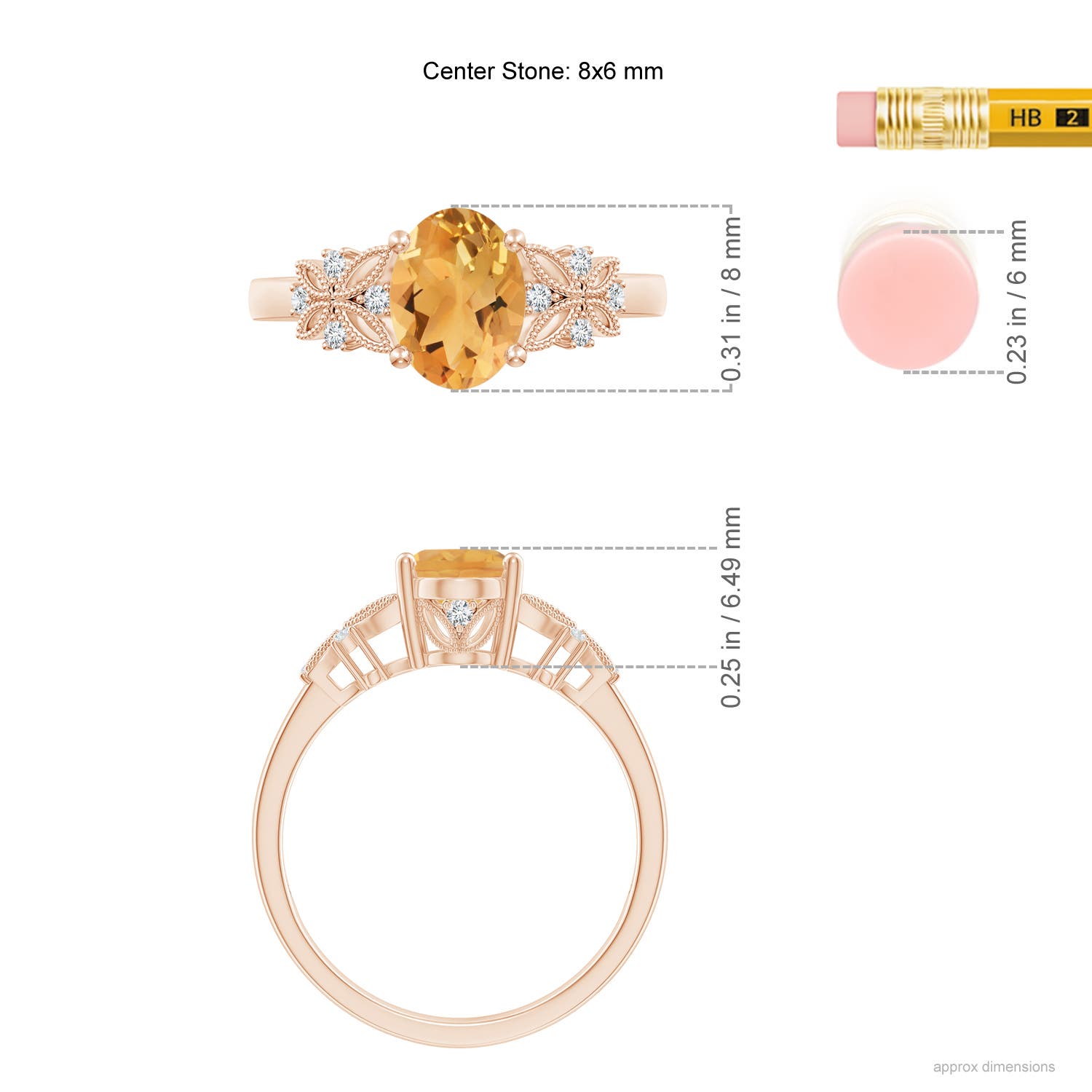 A - Citrine / 1.2 CT / 14 KT Rose Gold