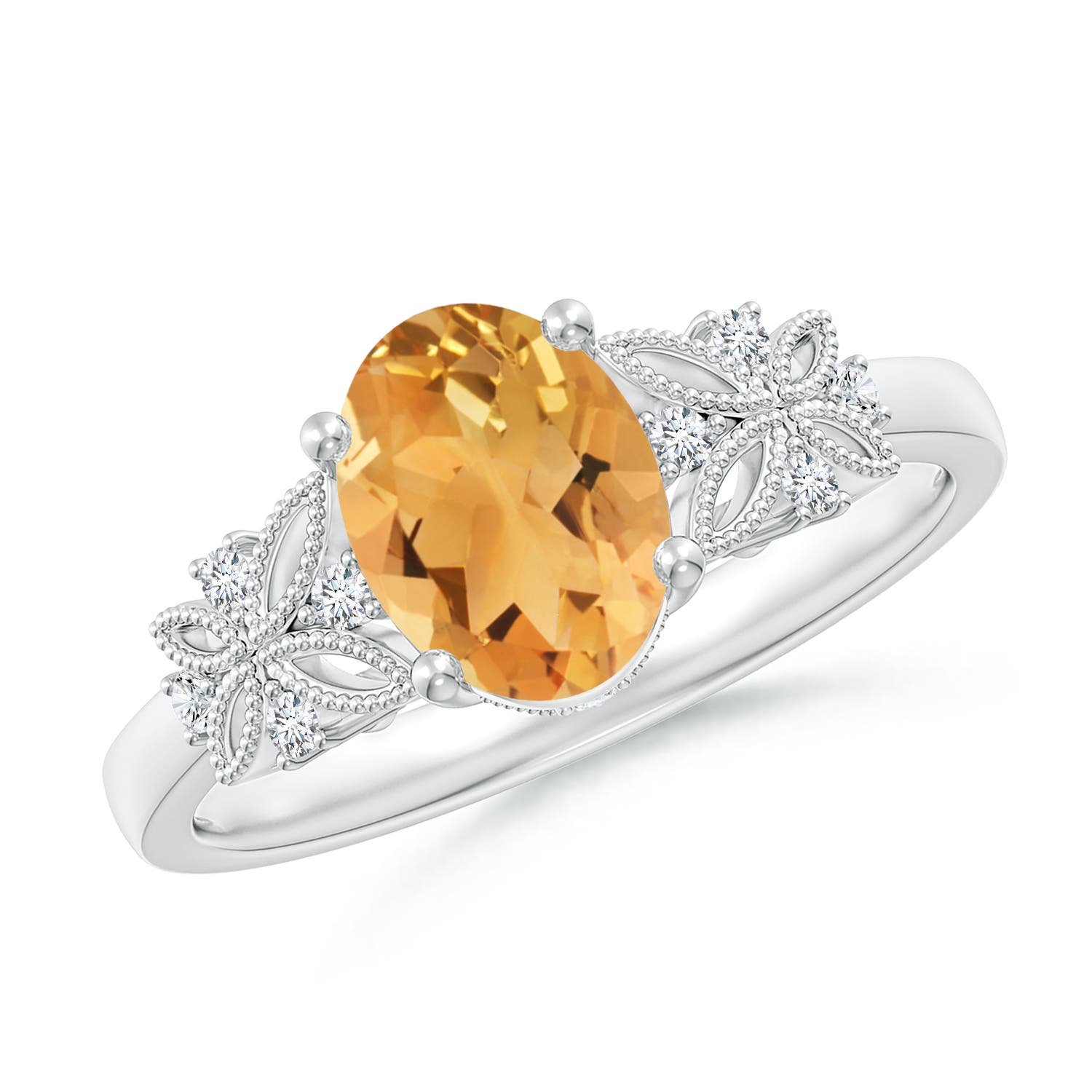 A - Citrine / 1.2 CT / 14 KT White Gold