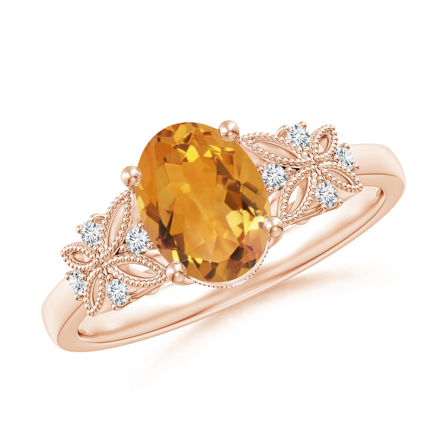 AA - Citrine / 1.2 CT / 14 KT Rose Gold