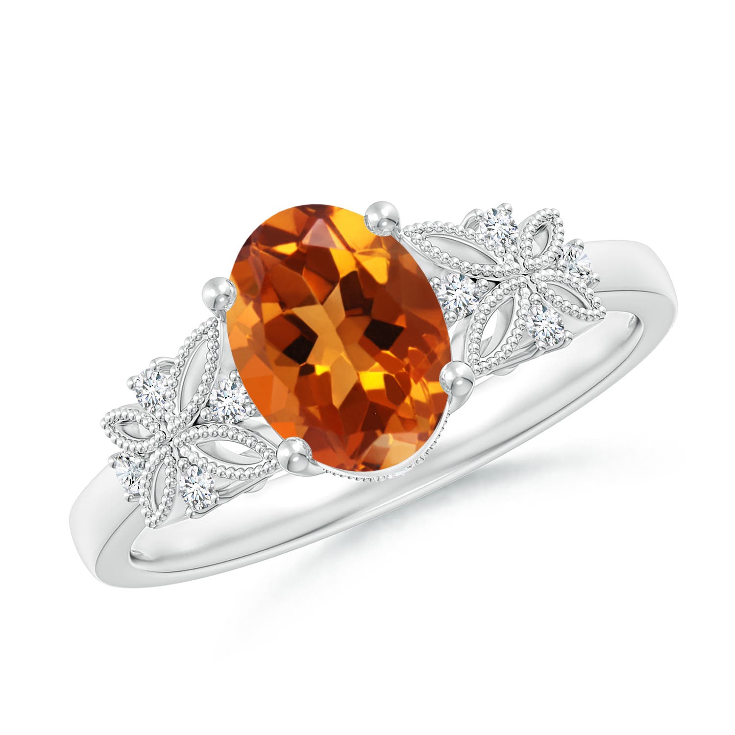 AAAA - Citrine / 1.2 CT / 14 KT White Gold