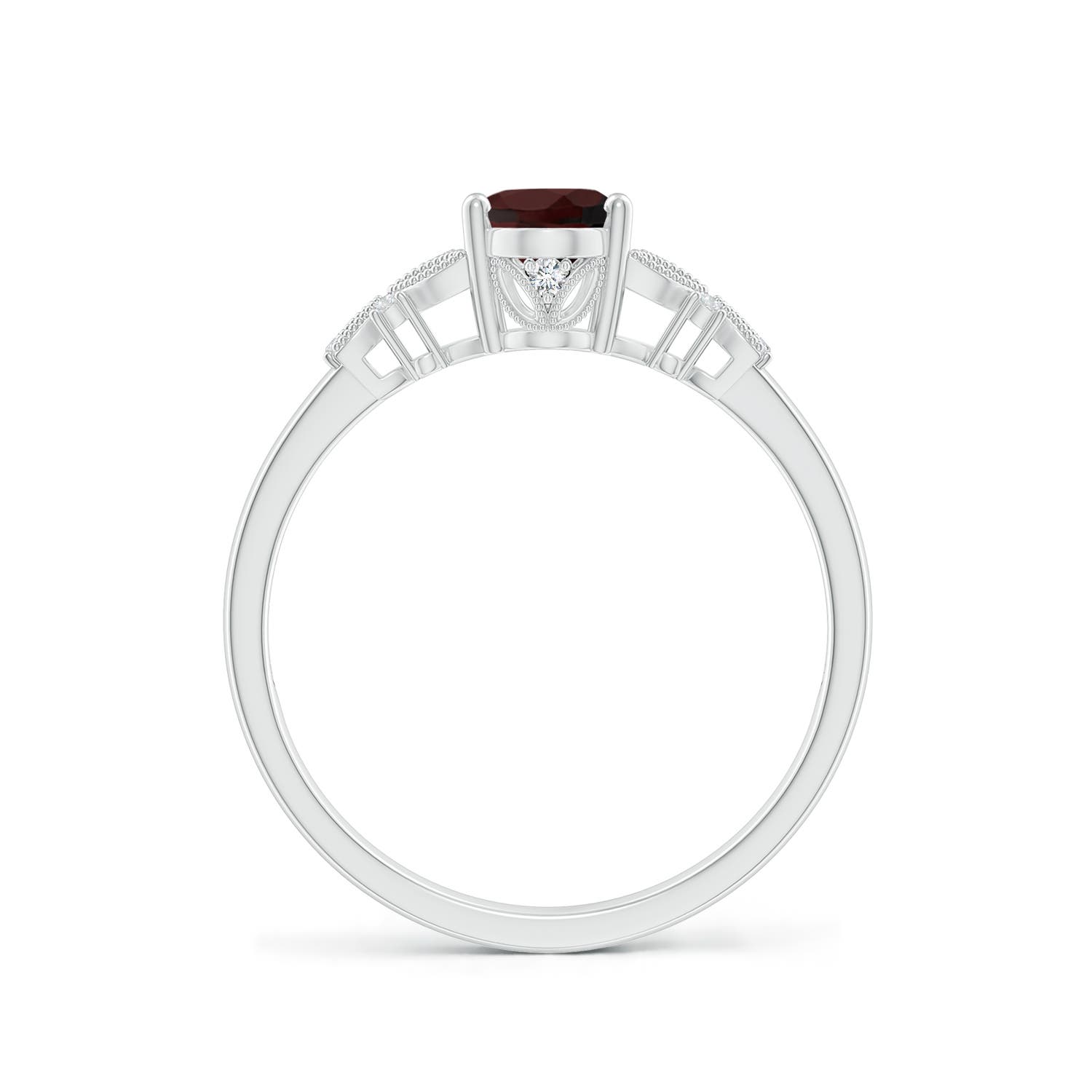 A - Garnet / 0.97 CT / 14 KT White Gold