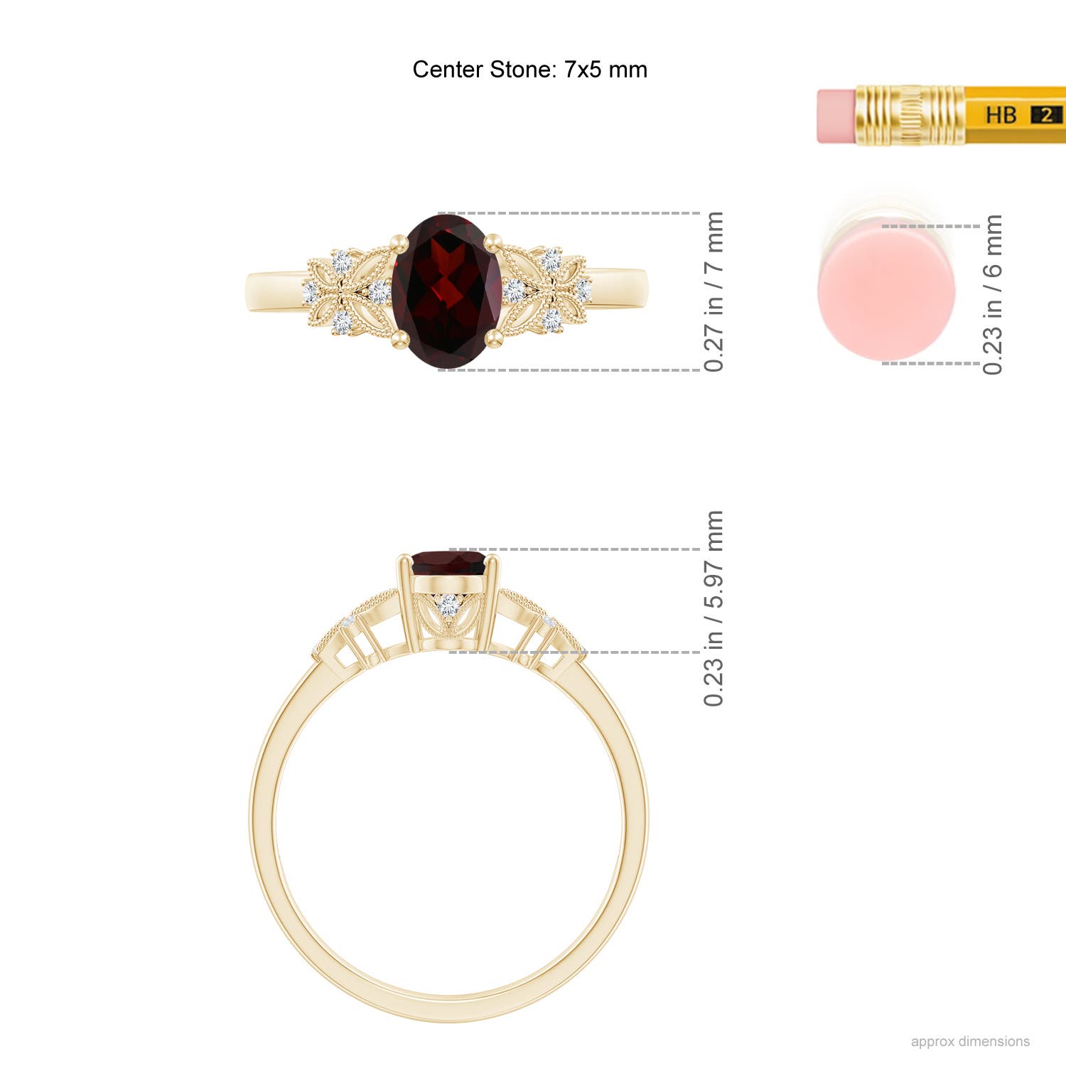 A - Garnet / 0.97 CT / 14 KT Yellow Gold