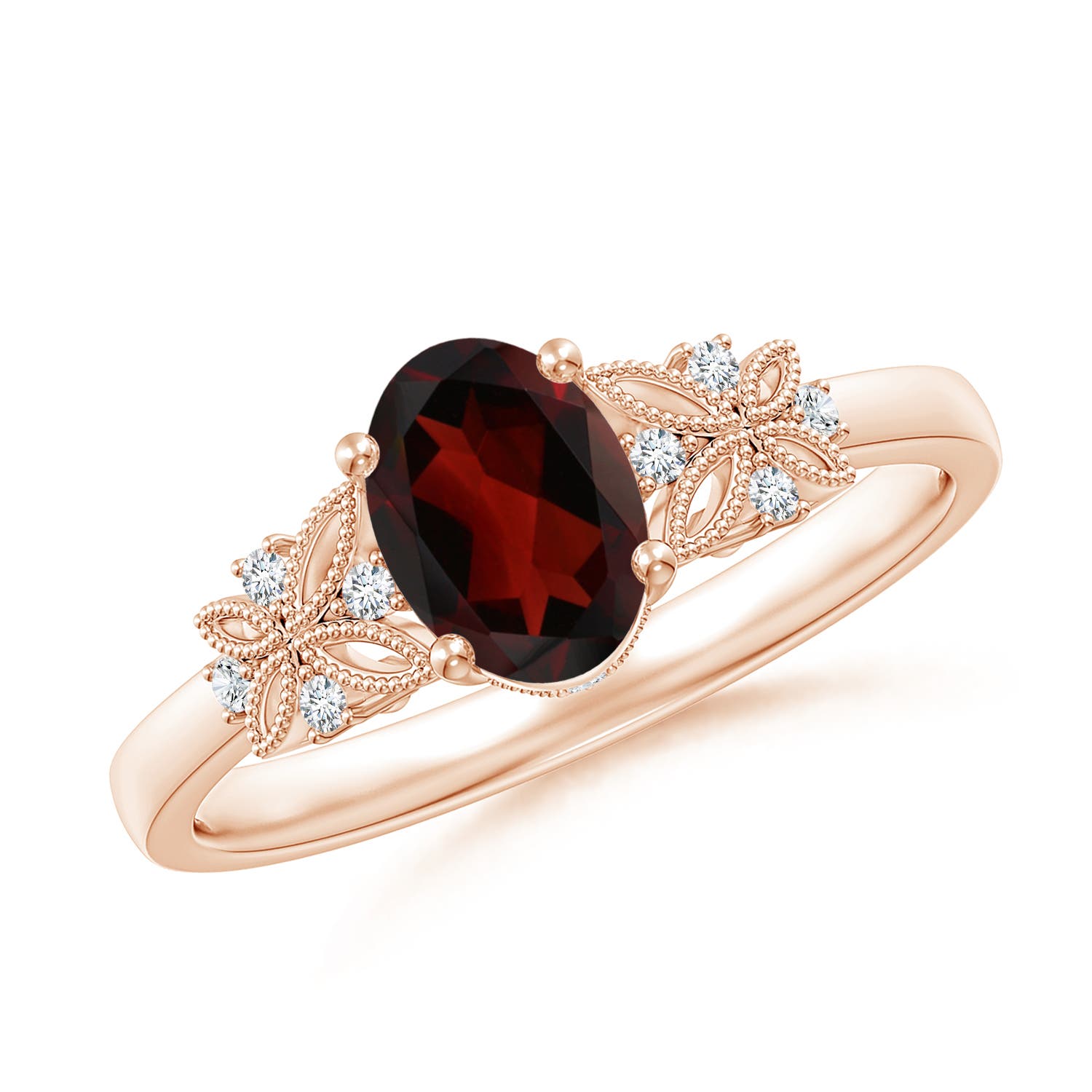 AA - Garnet / 0.97 CT / 14 KT Rose Gold