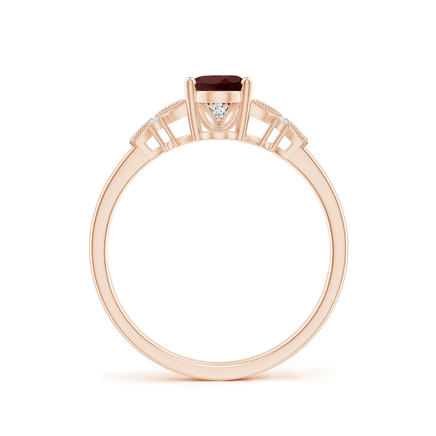 AA - Garnet / 0.97 CT / 14 KT Rose Gold