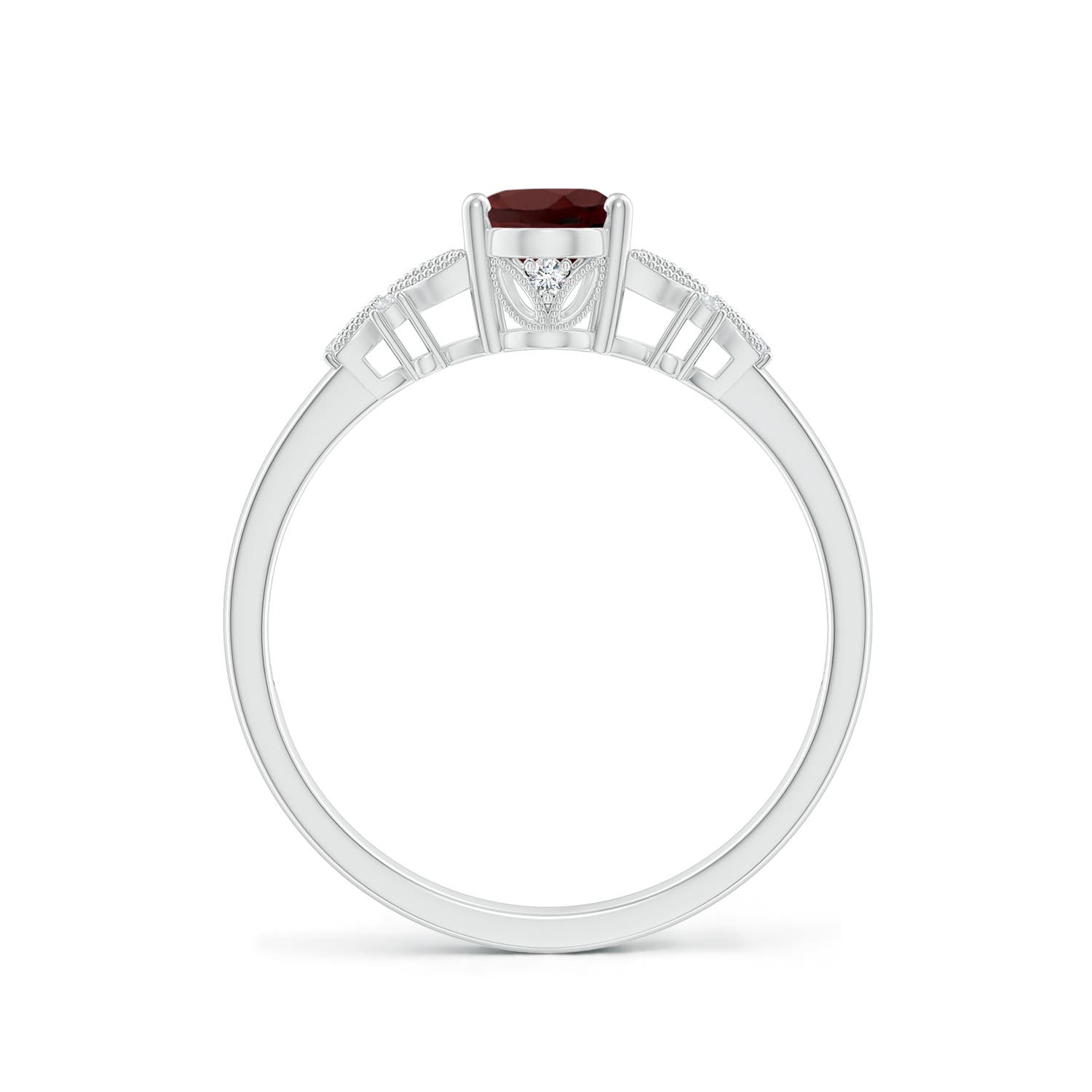 AA - Garnet / 0.97 CT / 14 KT White Gold