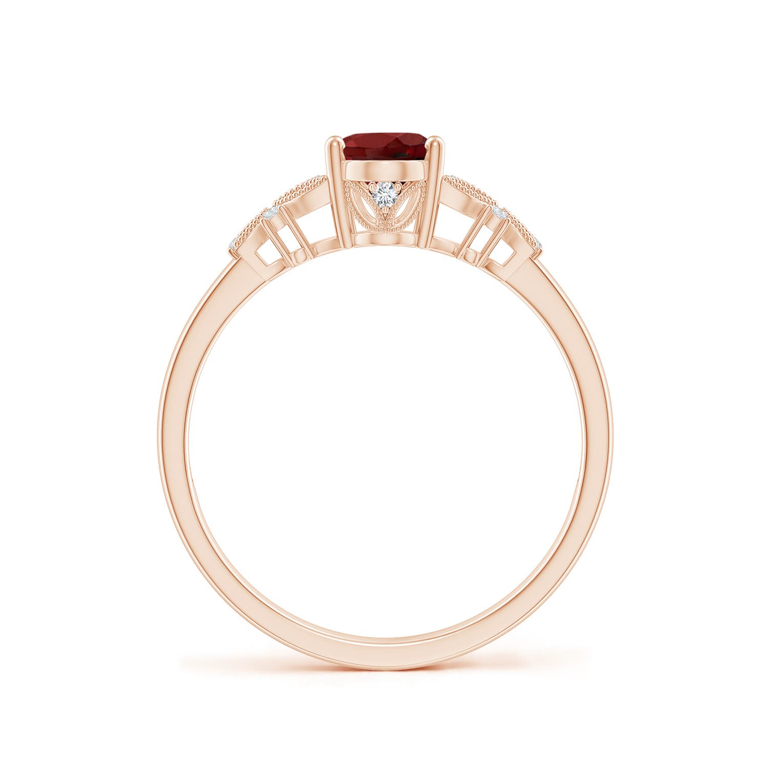 AAAA - Garnet / 0.97 CT / 14 KT Rose Gold