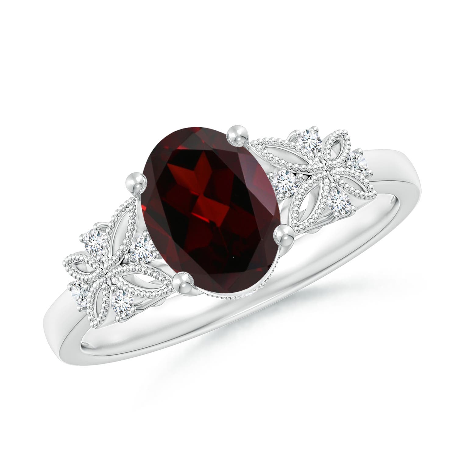 A - Garnet / 1.55 CT / 14 KT White Gold