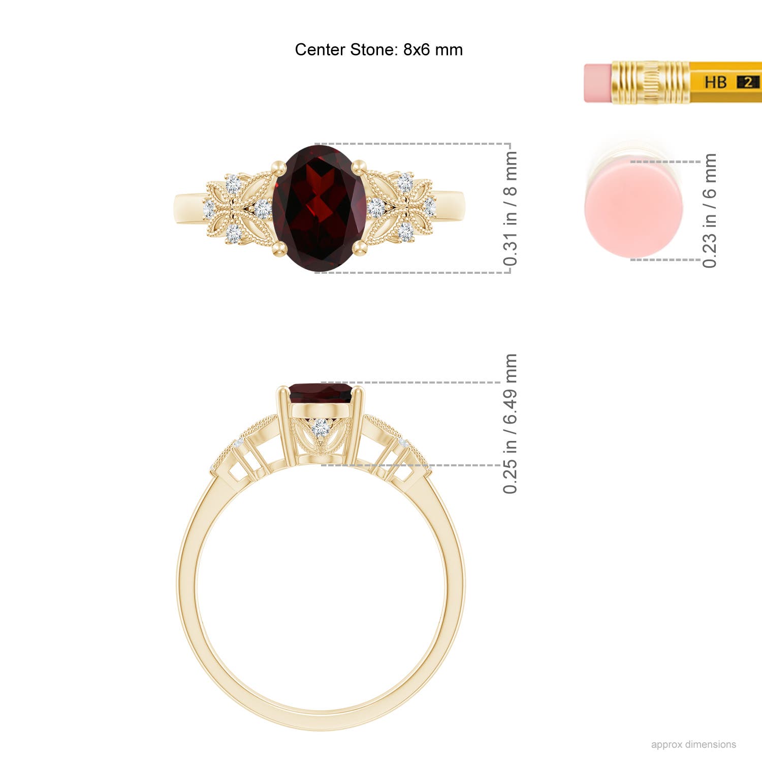 A - Garnet / 1.55 CT / 14 KT Yellow Gold