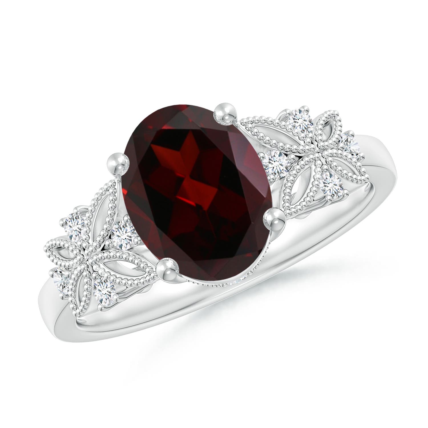 A - Garnet / 2.13 CT / 14 KT White Gold