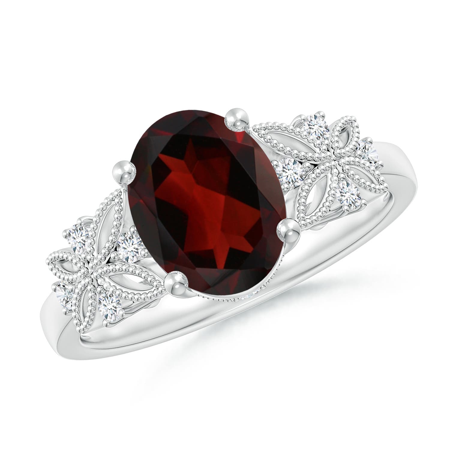 AA - Garnet / 2.13 CT / 14 KT White Gold