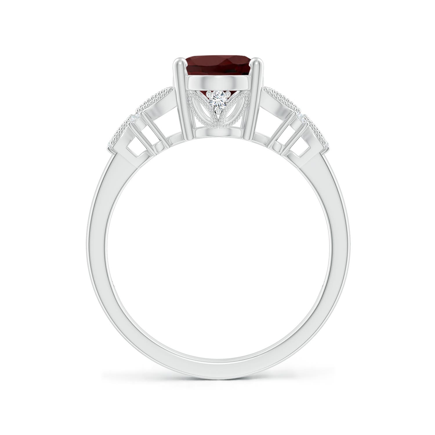 AA - Garnet / 2.13 CT / 14 KT White Gold