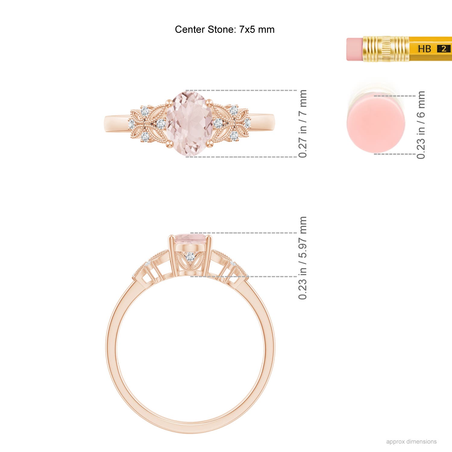 A - Morganite / 0.77 CT / 14 KT Rose Gold