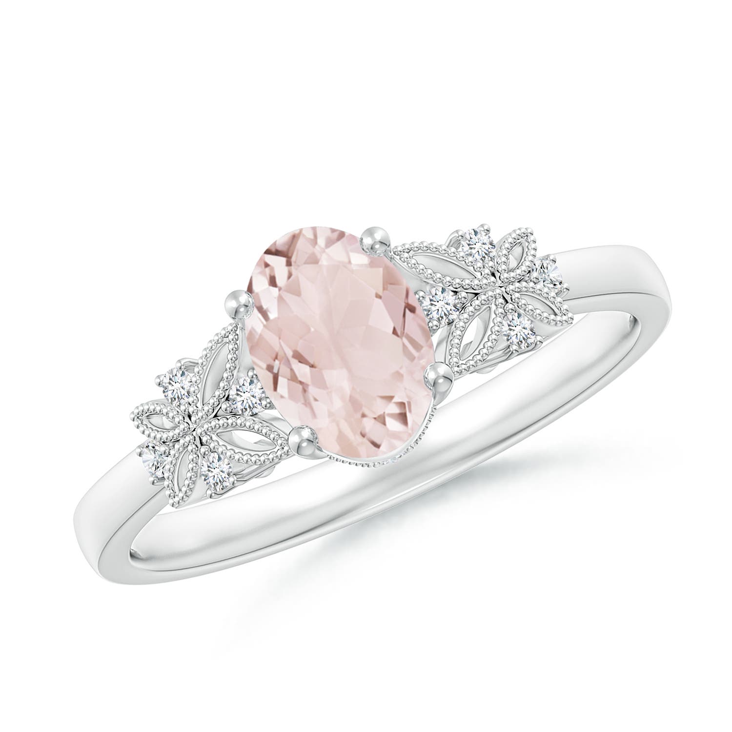 A - Morganite / 0.77 CT / 14 KT White Gold