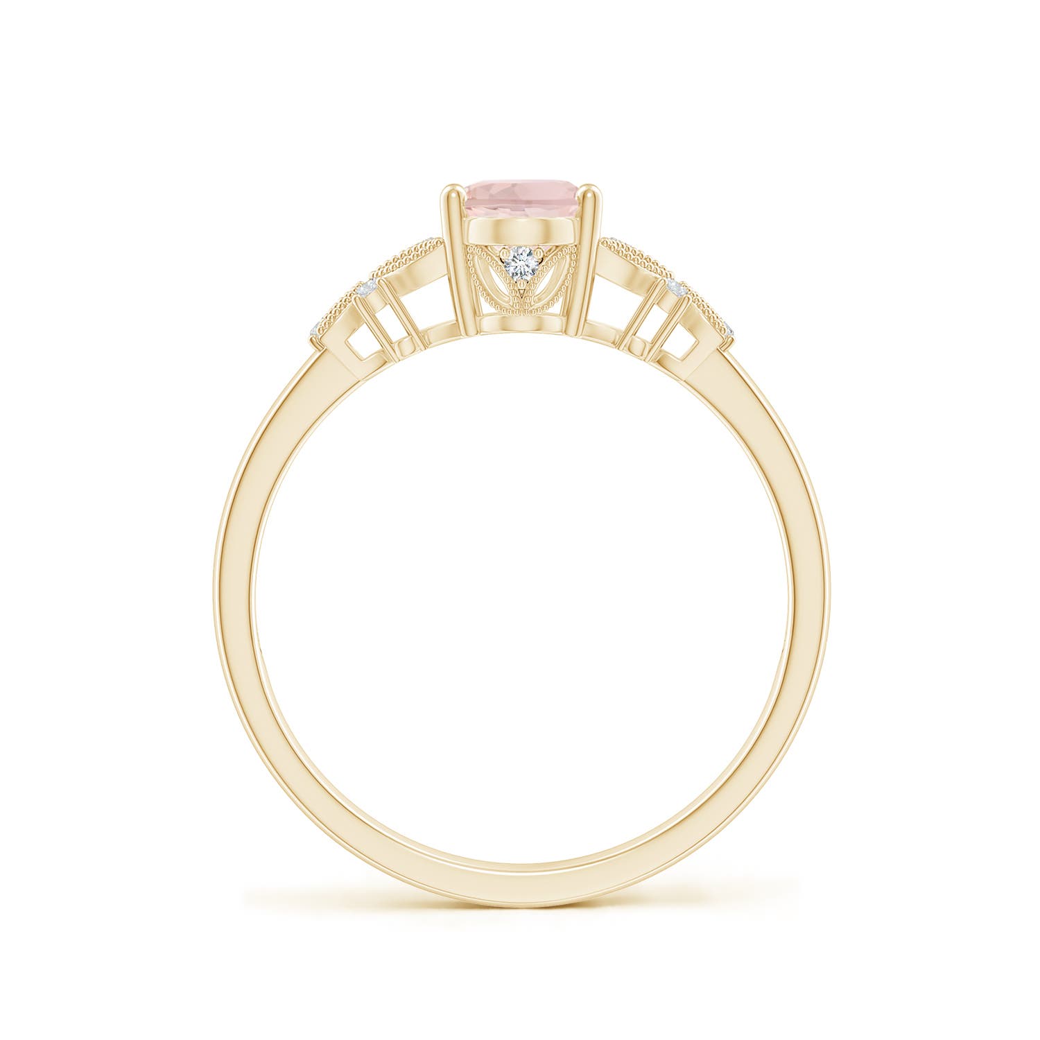 A - Morganite / 0.77 CT / 14 KT Yellow Gold