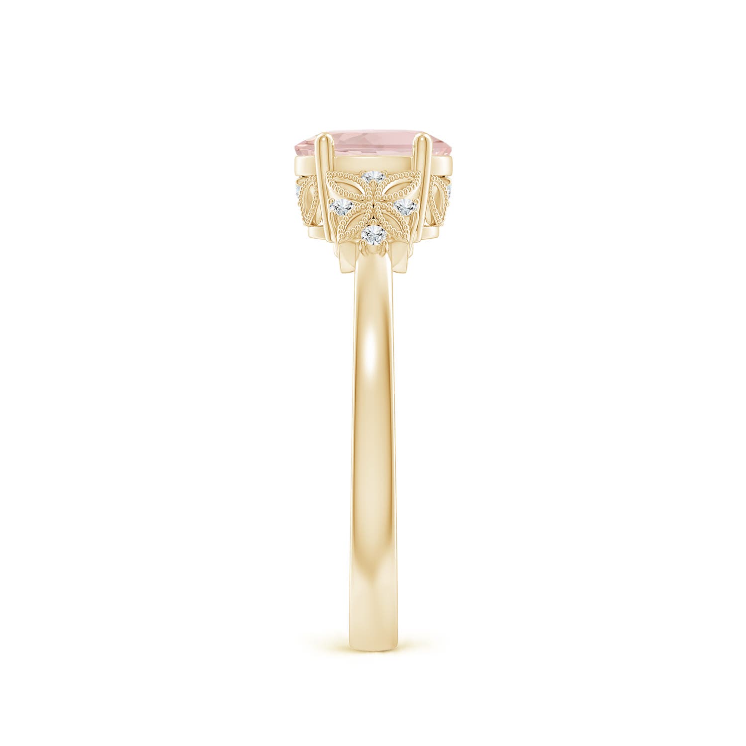 A - Morganite / 0.77 CT / 14 KT Yellow Gold