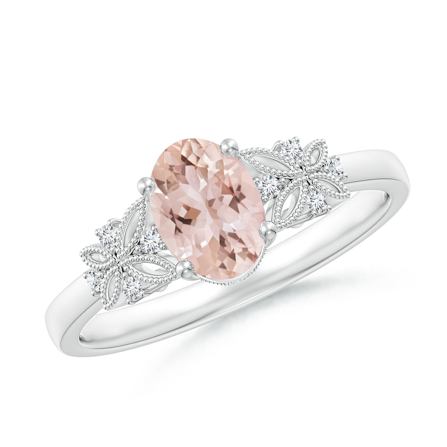 AAA - Morganite / 0.77 CT / 14 KT White Gold