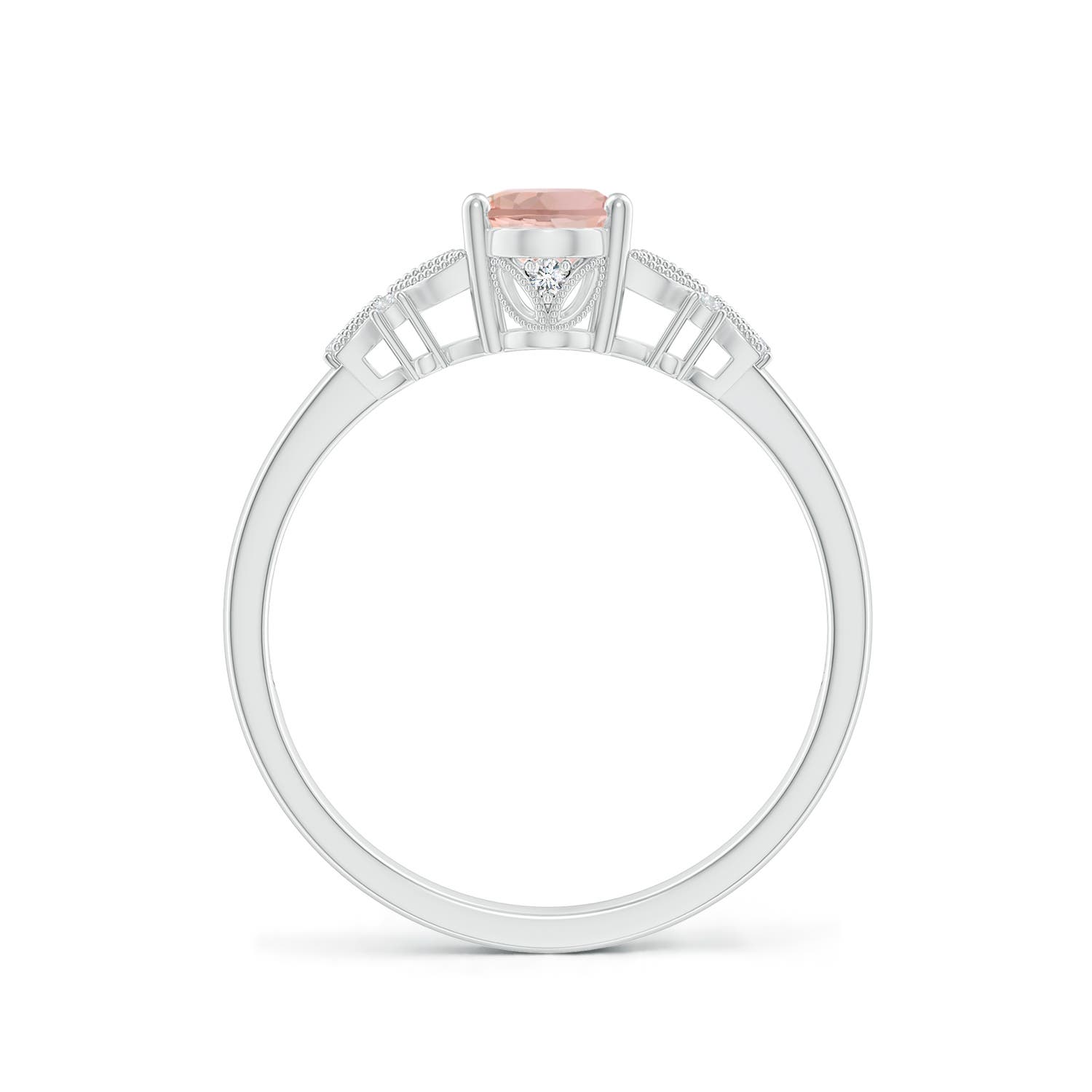 AAA - Morganite / 0.77 CT / 14 KT White Gold