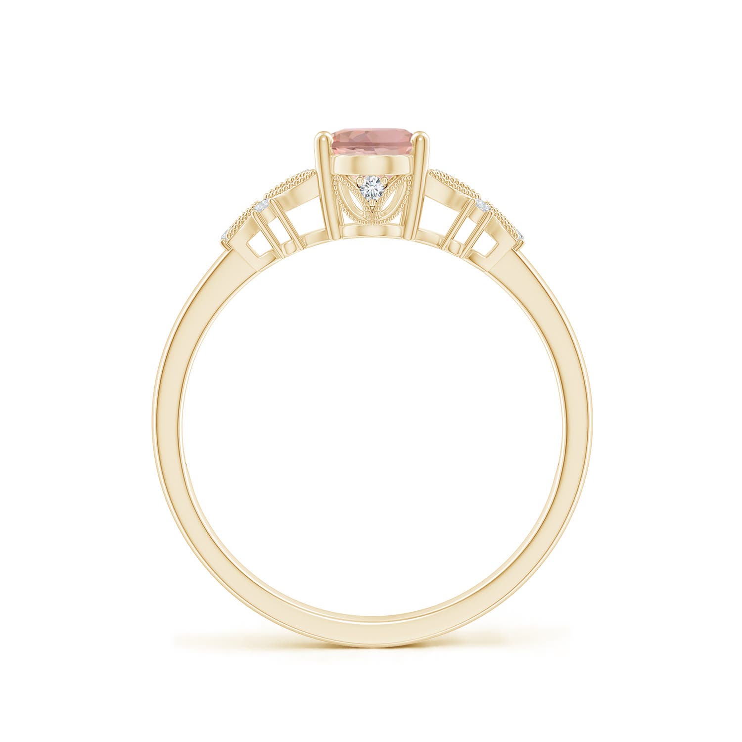 AAAA - Morganite / 0.77 CT / 14 KT Yellow Gold