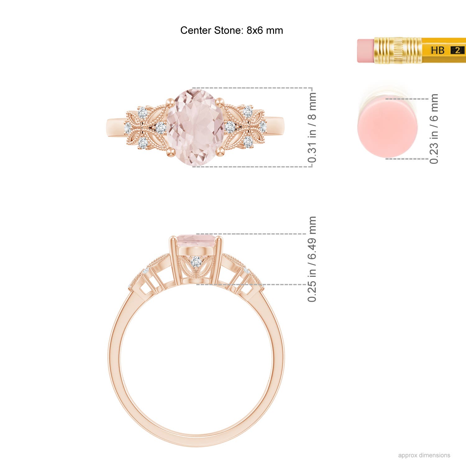 A - Morganite / 1.2 CT / 14 KT Rose Gold