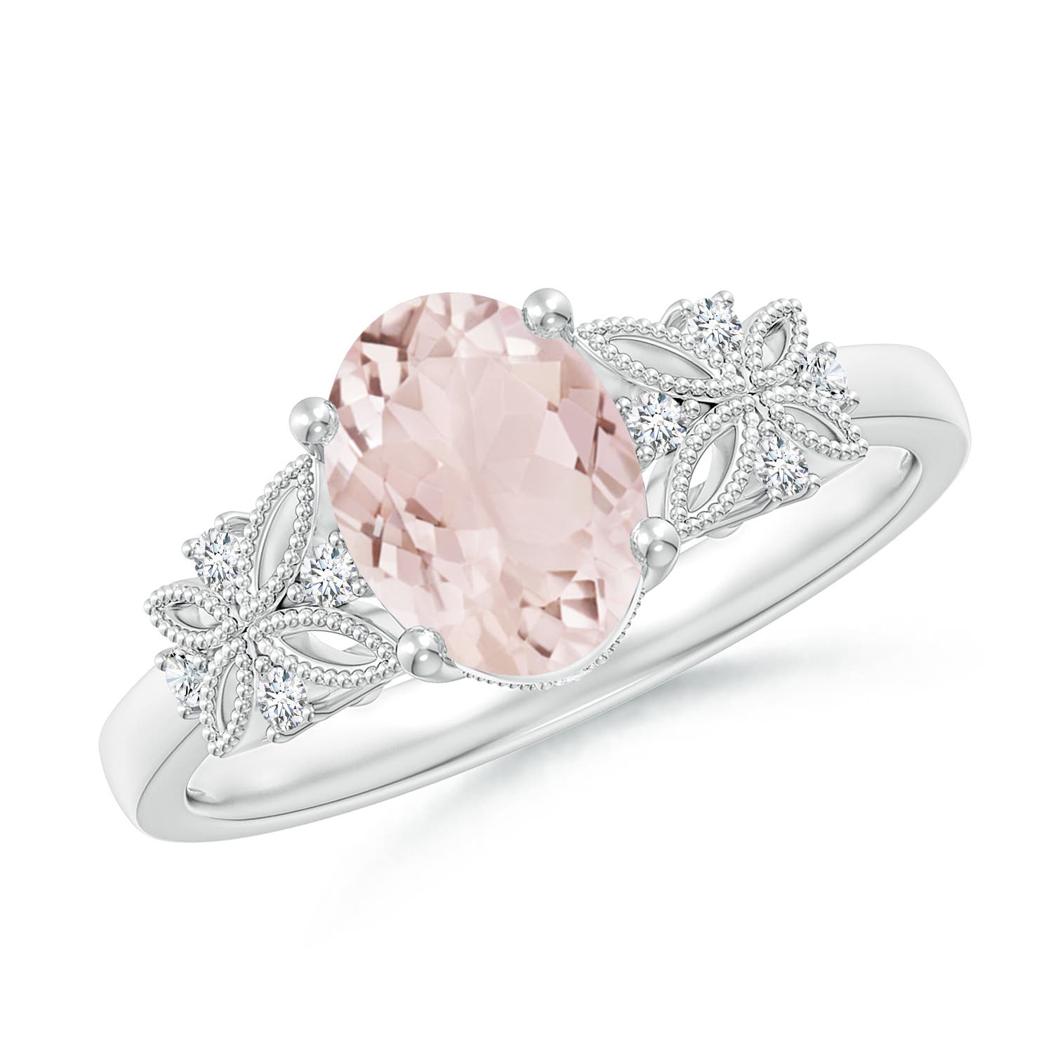 A - Morganite / 1.2 CT / 14 KT White Gold