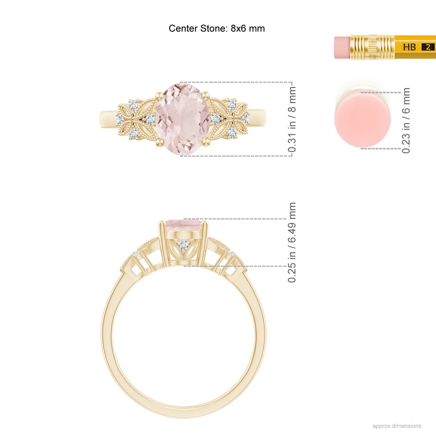 A - Morganite / 1.2 CT / 14 KT Yellow Gold