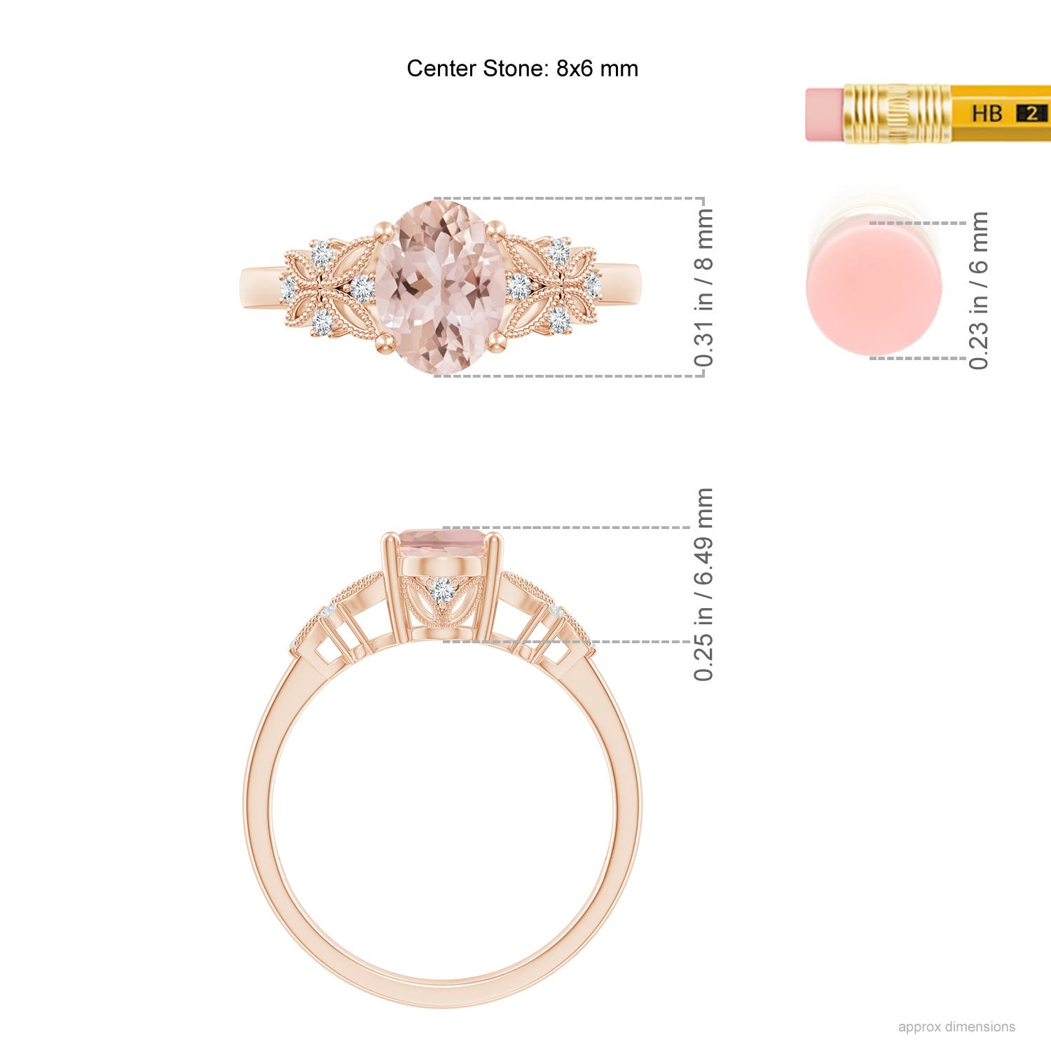 AAA - Morganite / 1.2 CT / 14 KT Rose Gold