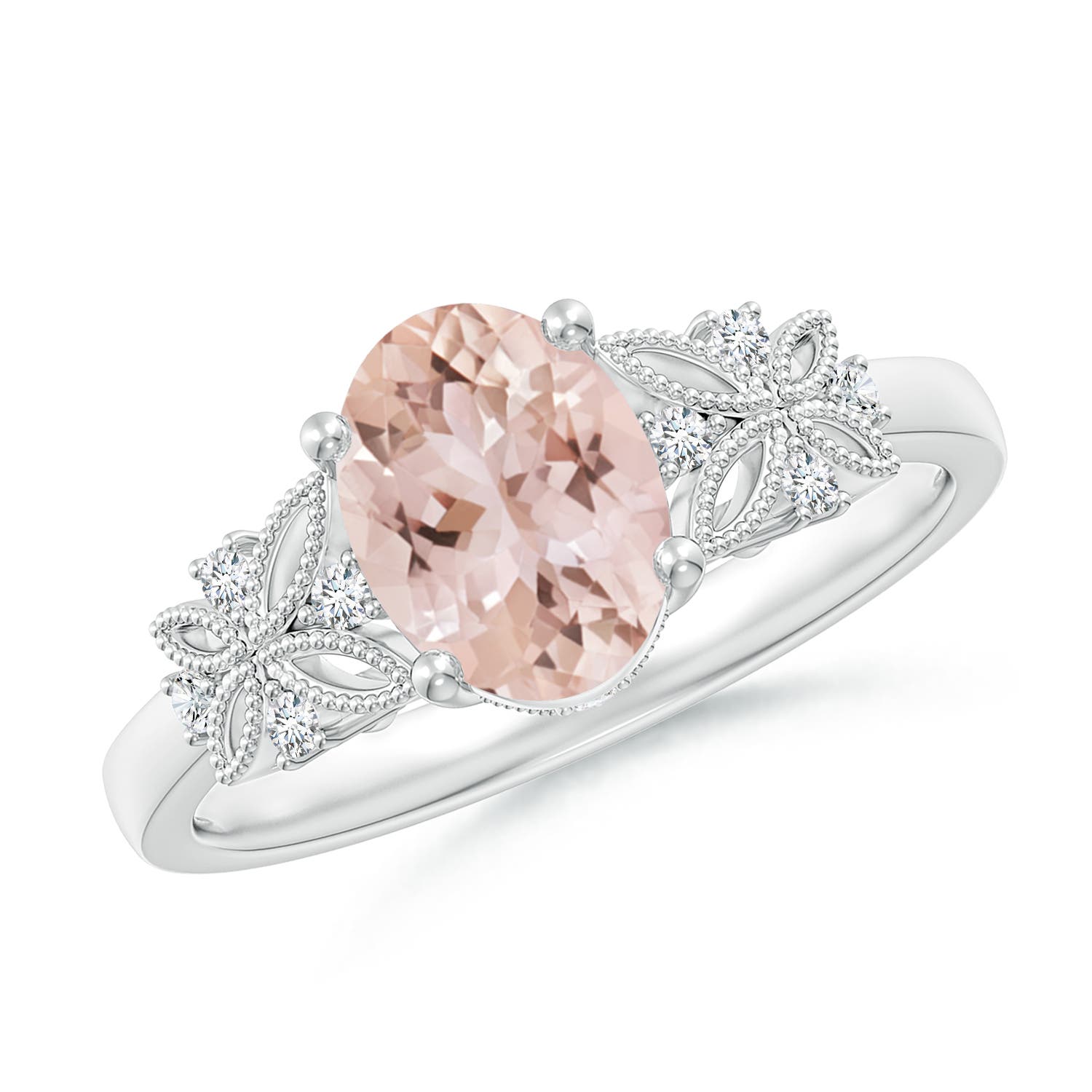 AAA - Morganite / 1.2 CT / 14 KT White Gold