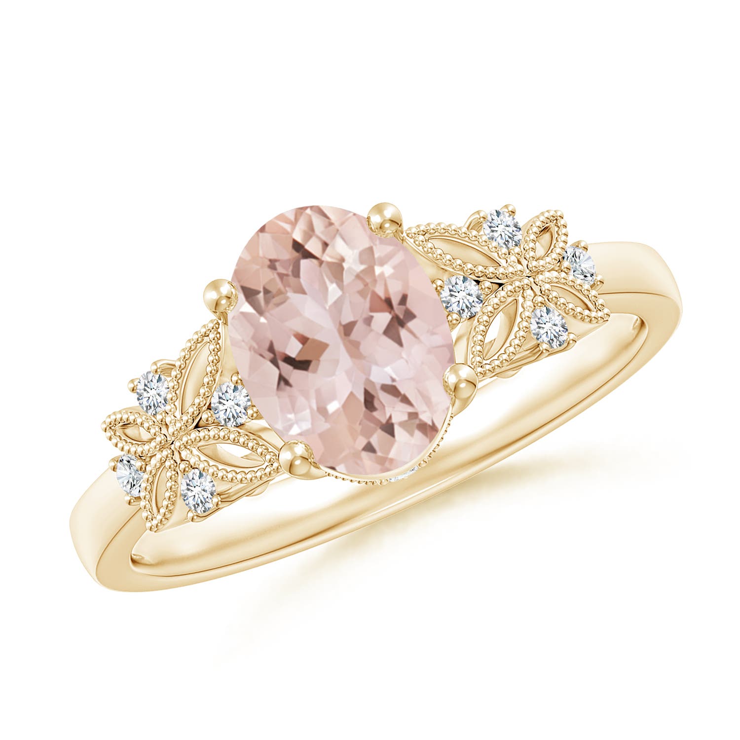 AAA - Morganite / 1.2 CT / 14 KT Yellow Gold