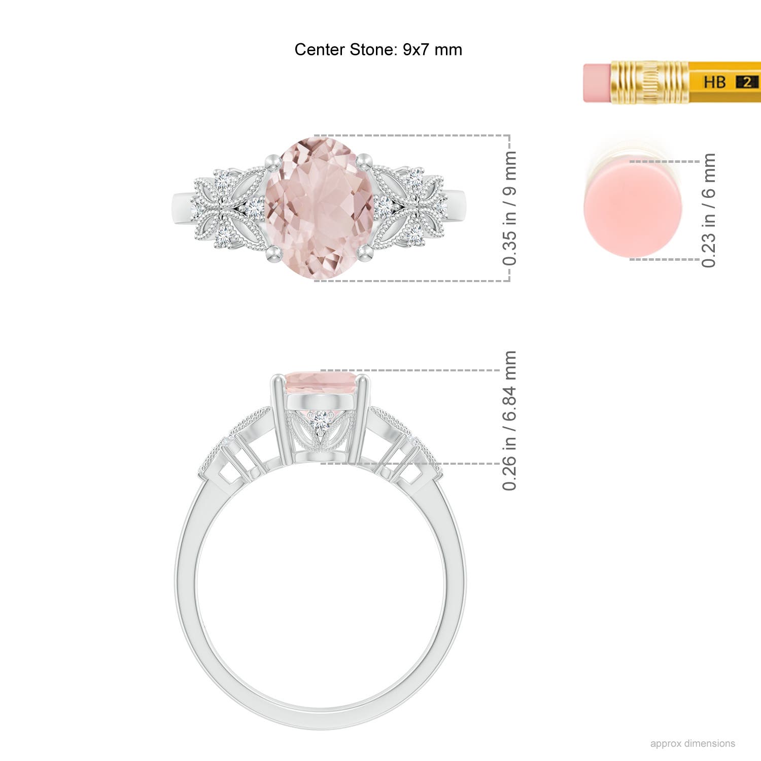 A - Morganite / 1.78 CT / 14 KT White Gold