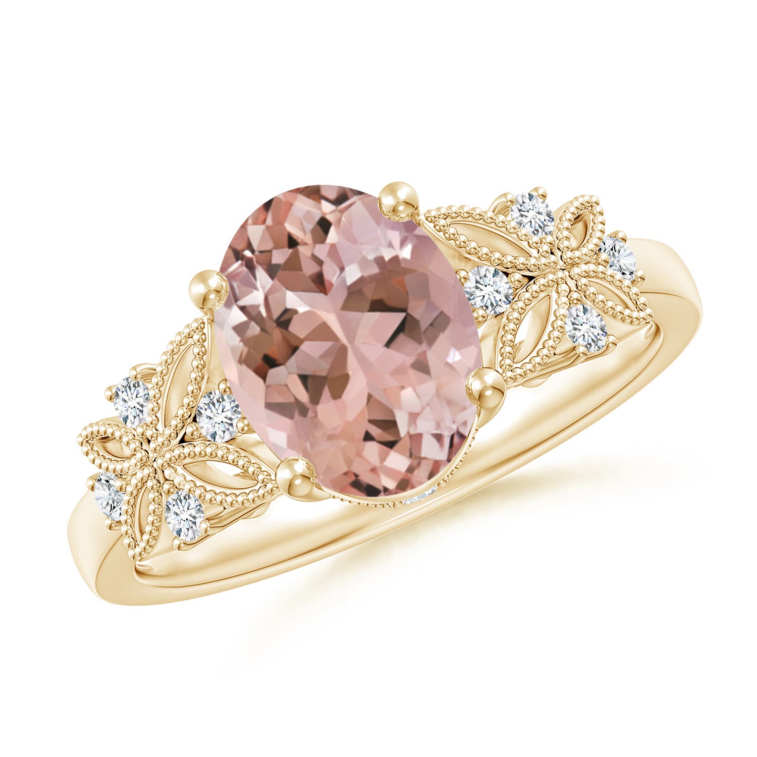 AAAA - Morganite / 1.78 CT / 14 KT Yellow Gold