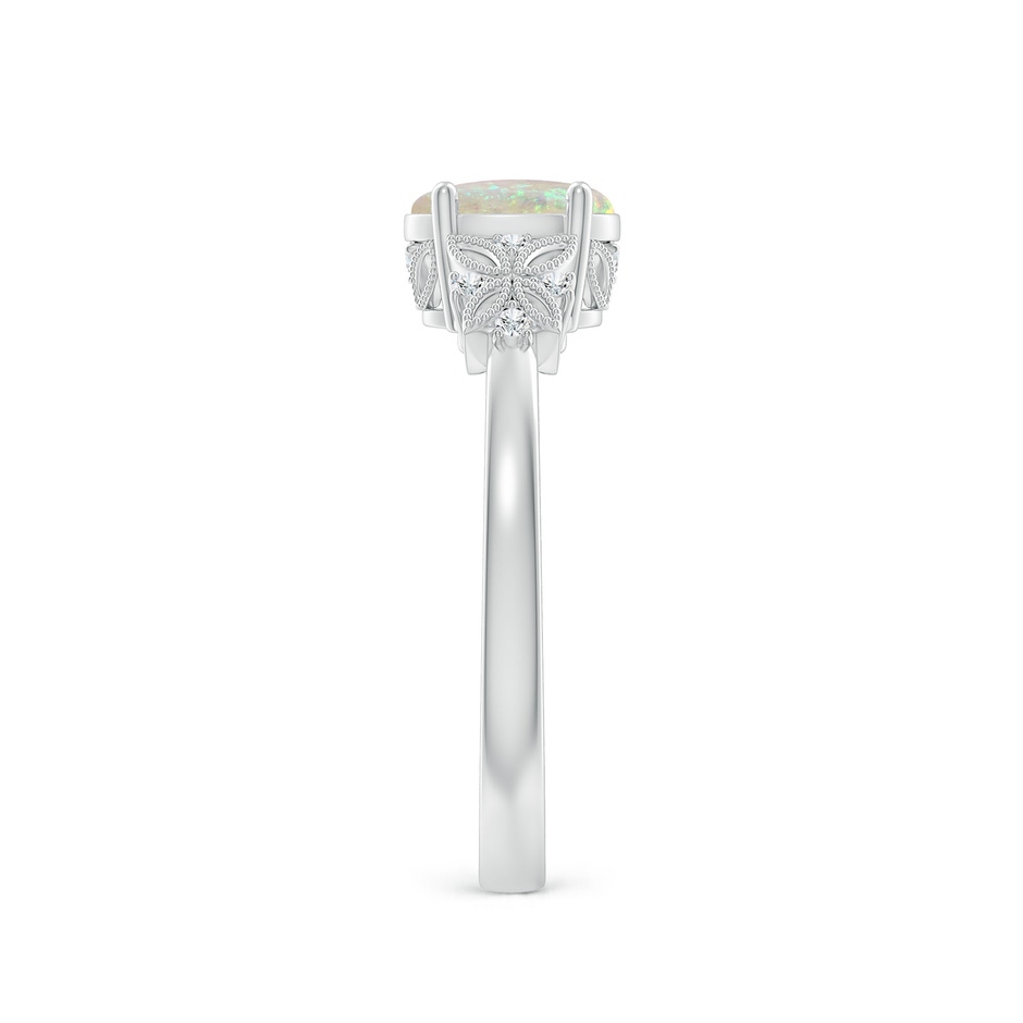 7x5mm AAA Vintage Style Oval Opal Ring with Diamonds in P950 Platinum side-2