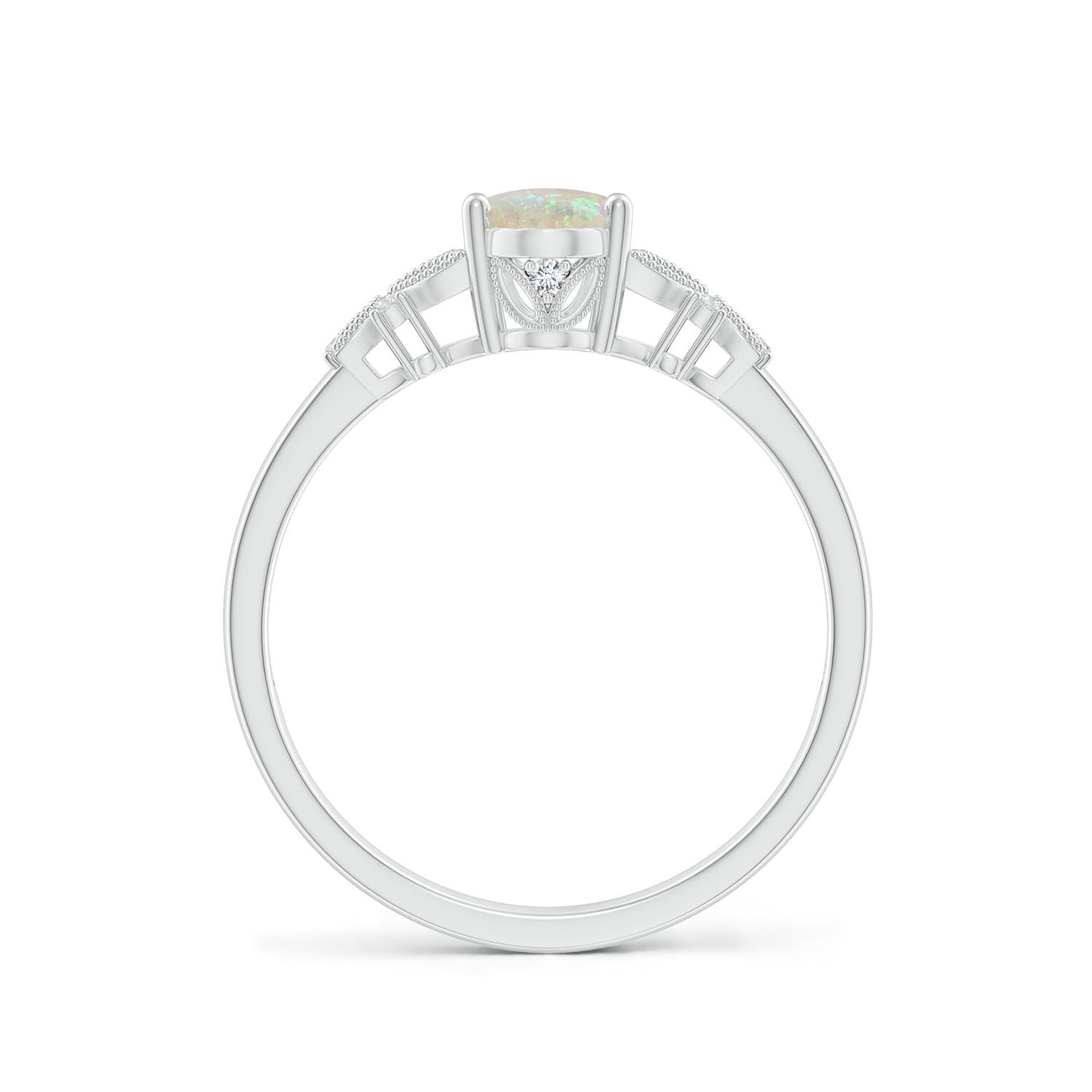 AAA - Opal / 0.52 CT / 14 KT White Gold